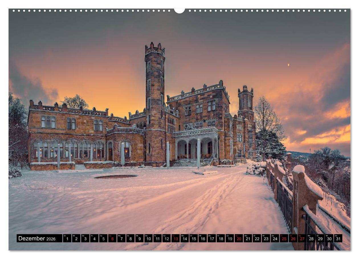 Beispielinhalt (Bild) Sachsens Schlösser (Wandkalender 2026 DIN A2 quer), CALVENDO Monatskalender