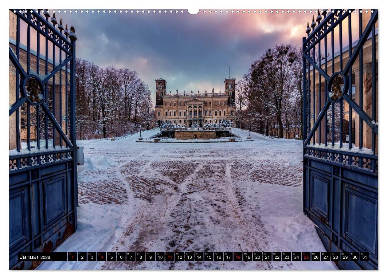 Beispielinhalt (Bild) Sachsens Schlösser (Wandkalender 2026 DIN A2 quer), CALVENDO Monatskalender