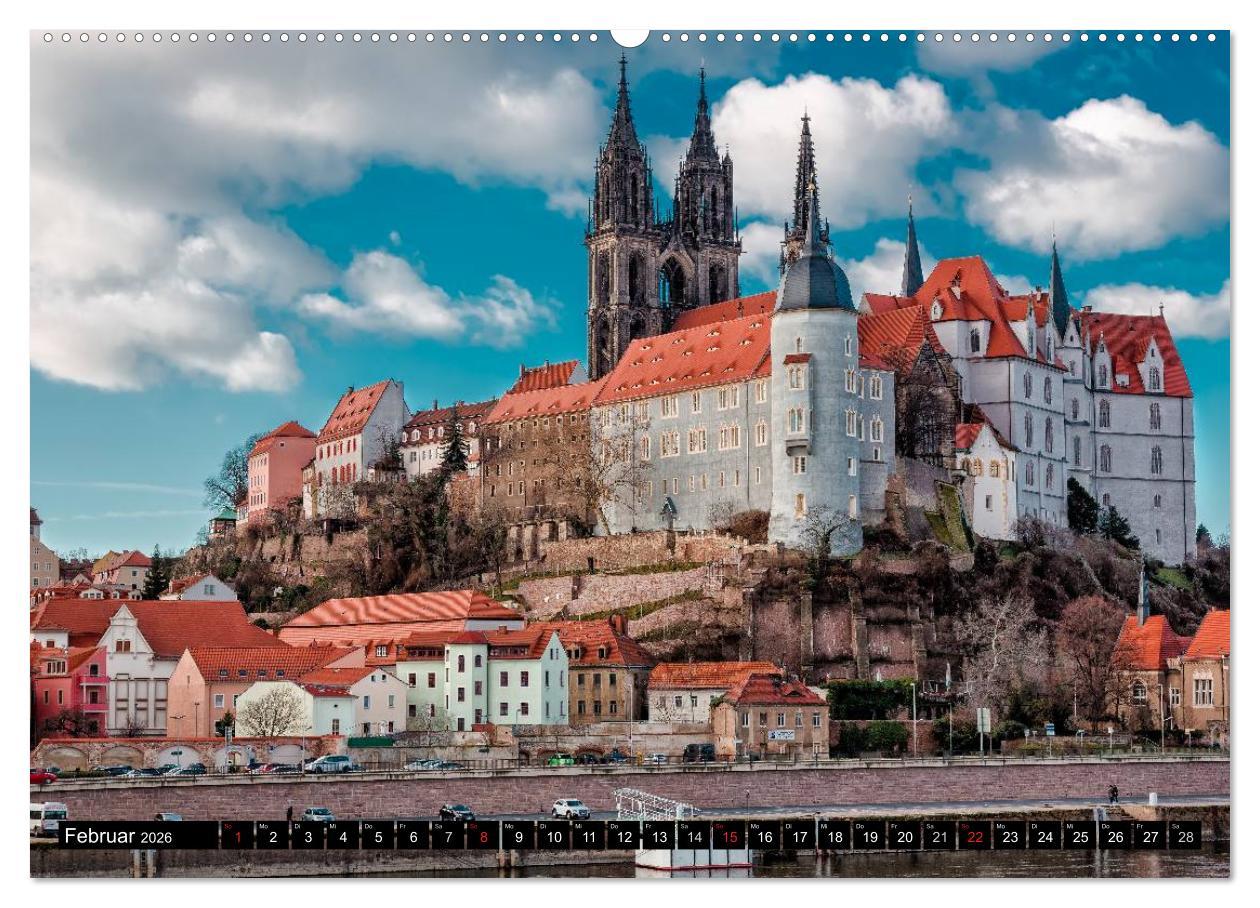 Beispielinhalt (Bild) Sachsens Schlösser (Wandkalender 2026 DIN A2 quer), CALVENDO Monatskalender