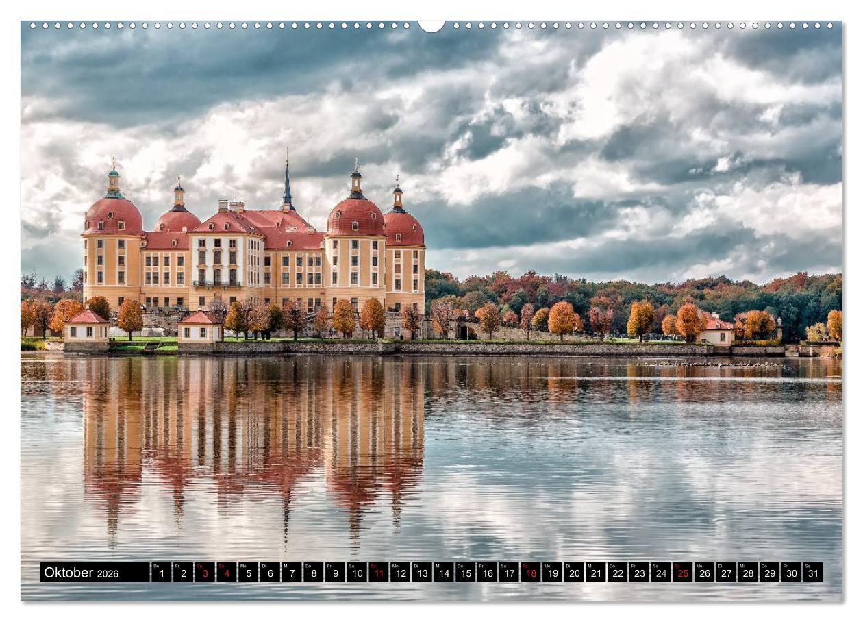 Beispielinhalt (Bild) Sachsens Schlösser (Wandkalender 2026 DIN A2 quer), CALVENDO Monatskalender