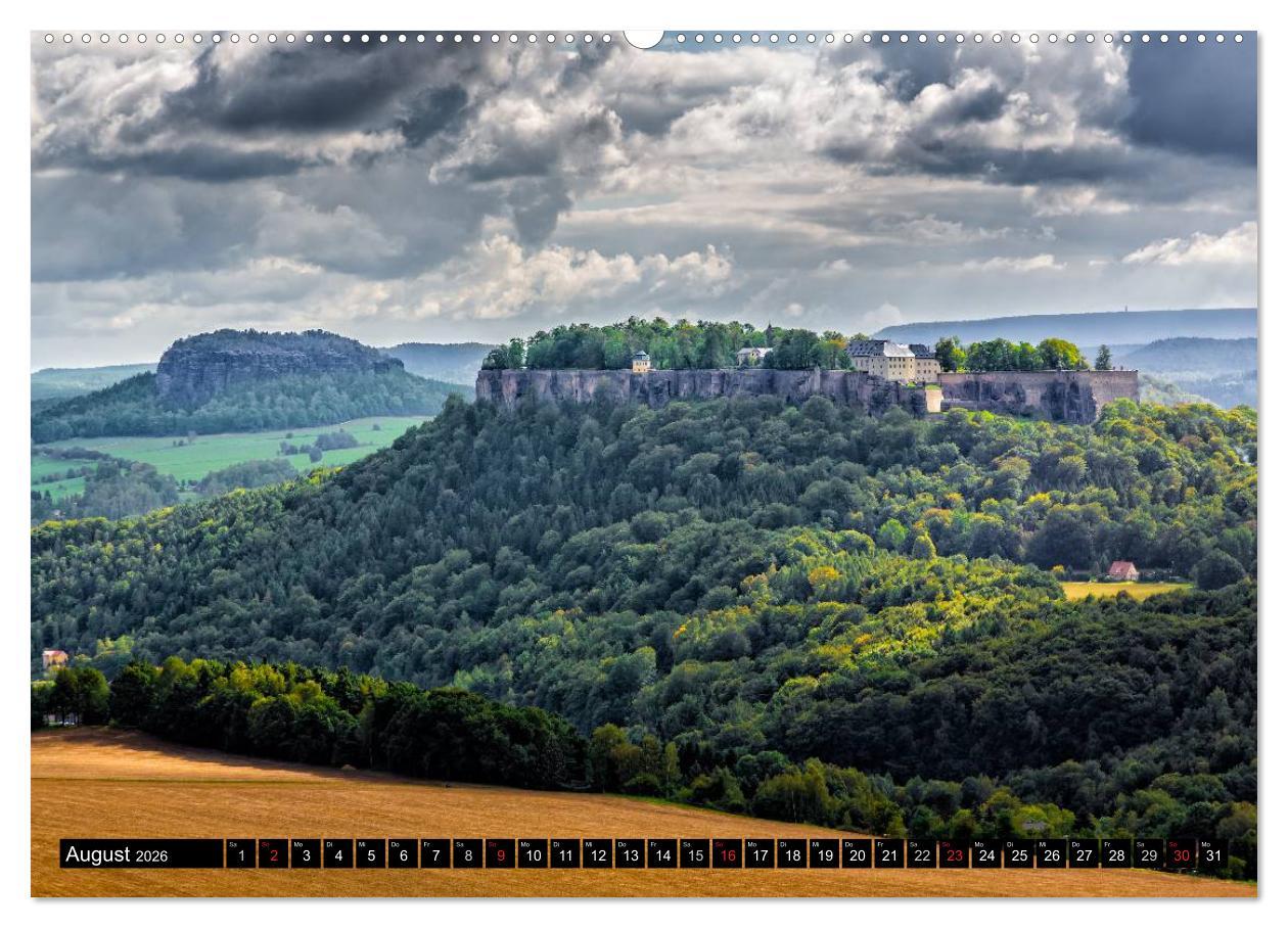 Beispielinhalt (Bild) Sachsens Schlösser (Wandkalender 2026 DIN A2 quer), CALVENDO Monatskalender
