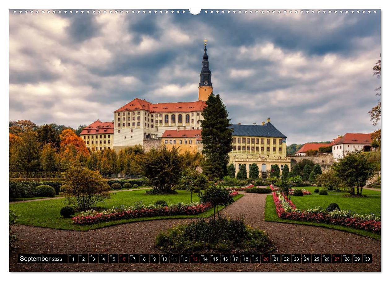 Beispielinhalt (Bild) Sachsens Schlösser (Wandkalender 2026 DIN A2 quer), CALVENDO Monatskalender