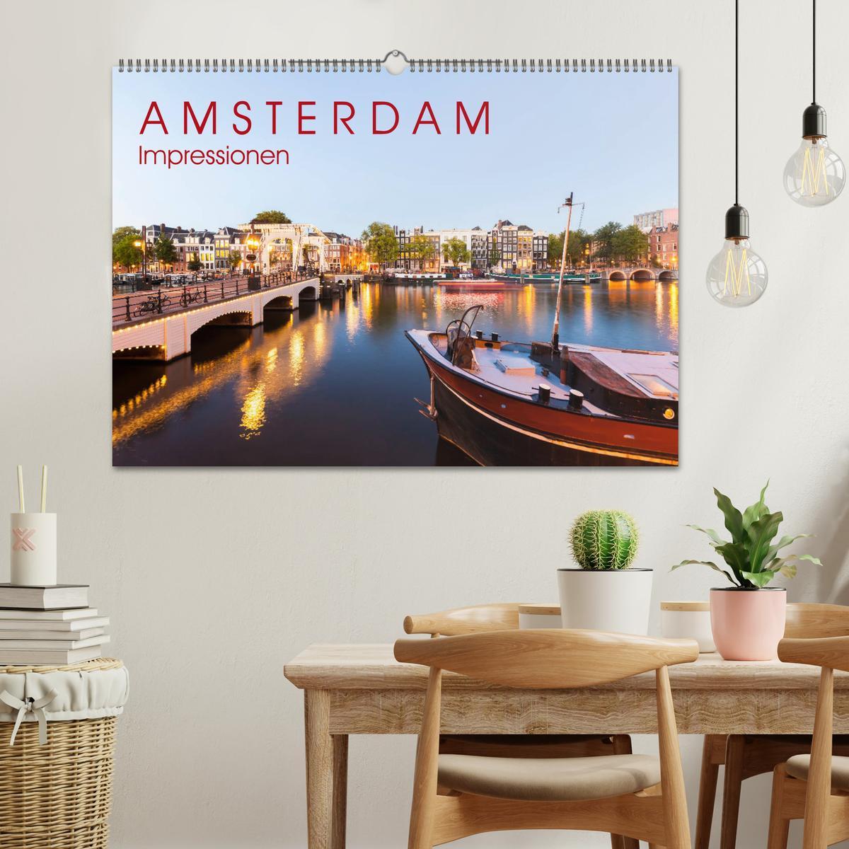 Beispielinhalt (Bild) AMSTERDAM Impressionen (Wandkalender 2026 DIN A2 quer), CALVENDO Monatskalender