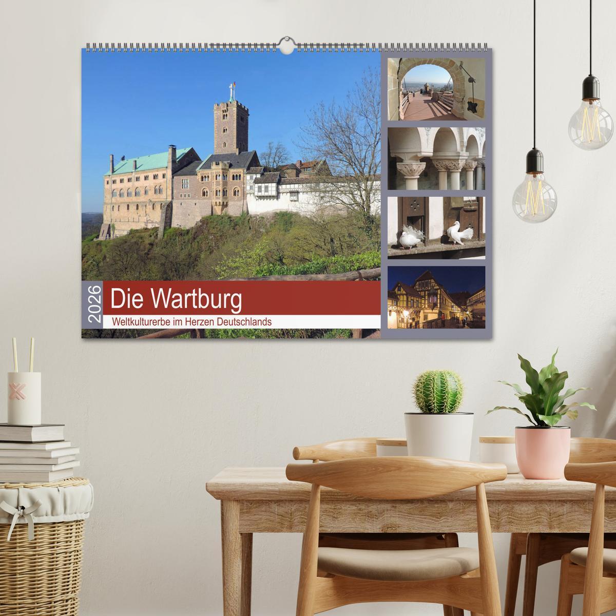 Beispielinhalt (Bild) Die Wartburg - Weltkulturerbe im Herzen Deutschlands (Wandkalender 2026 DIN A2 quer), CALVENDO Monatskalender