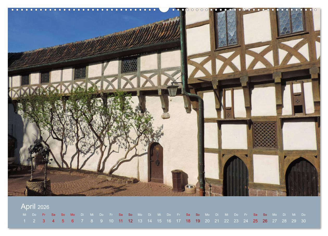 Beispielinhalt (Bild) Die Wartburg - Weltkulturerbe im Herzen Deutschlands (Wandkalender 2026 DIN A2 quer), CALVENDO Monatskalender