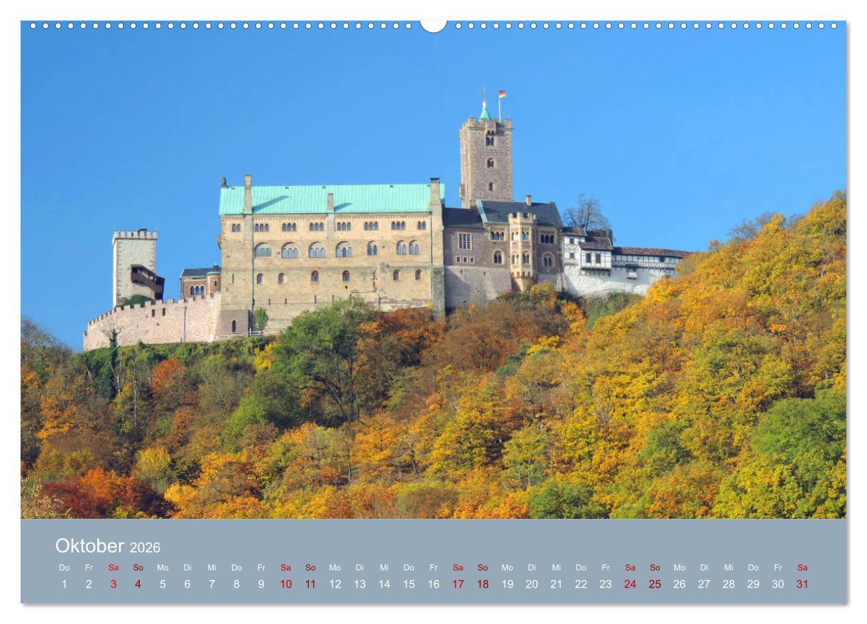 Beispielinhalt (Bild) Die Wartburg - Weltkulturerbe im Herzen Deutschlands (Wandkalender 2026 DIN A2 quer), CALVENDO Monatskalender