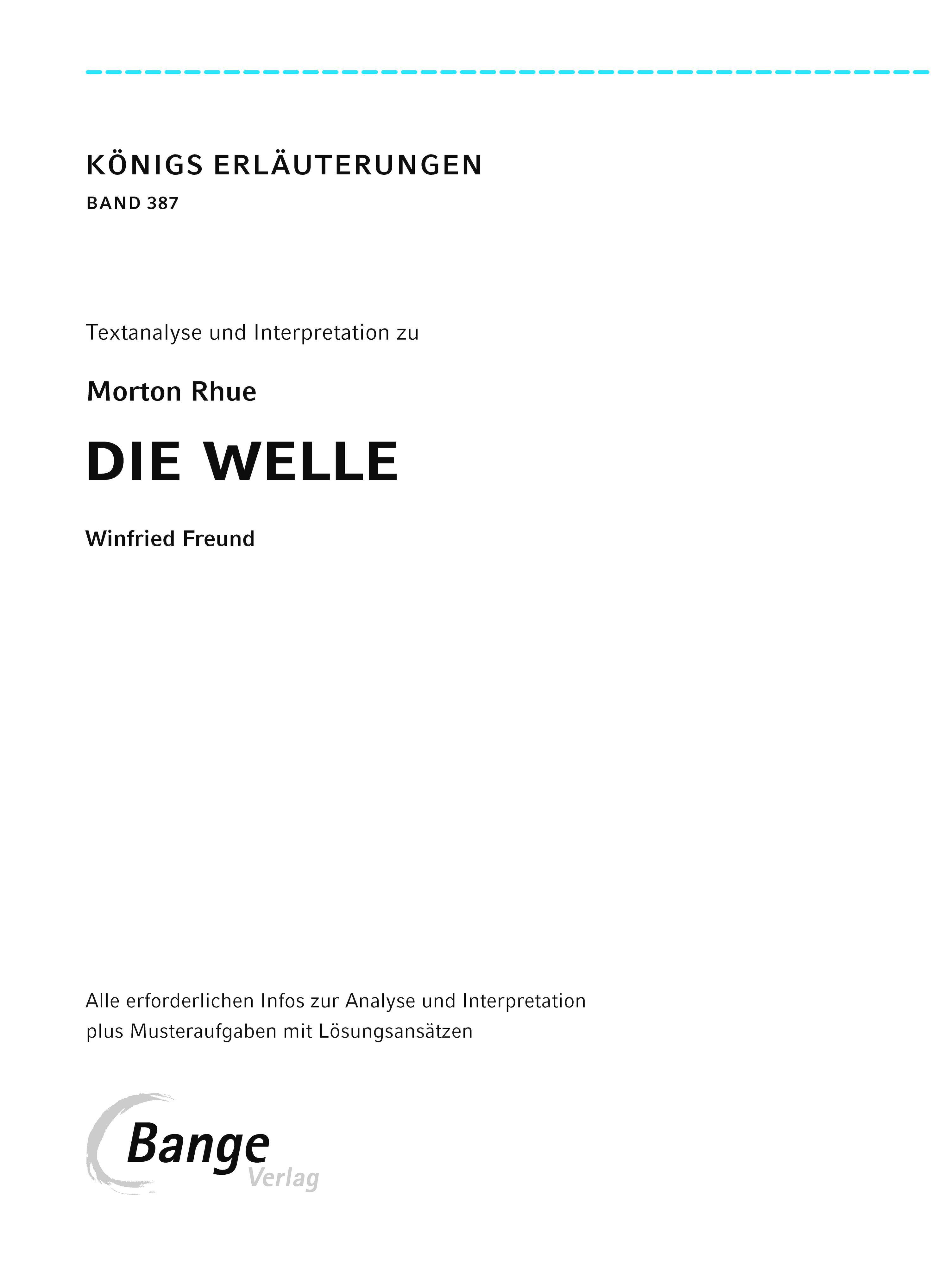 Beispielinhalt (Bild) Die Welle - Textanalyse und Interpretation