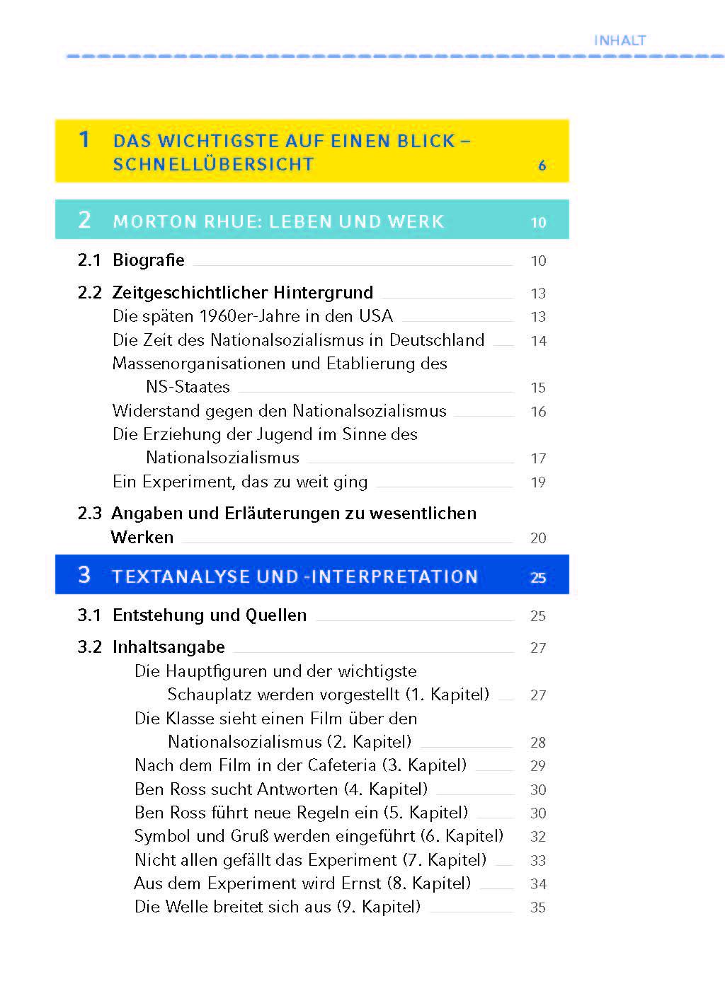 Beispielinhalt (Bild) Die Welle - Textanalyse und Interpretation