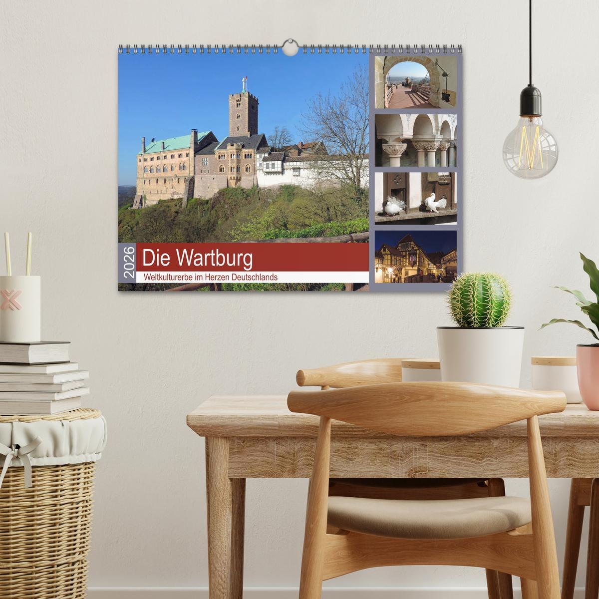 Beispielinhalt (Bild) Die Wartburg - Weltkulturerbe im Herzen Deutschlands (Wandkalender 2026 DIN A3 quer), CALVENDO Monatskalender