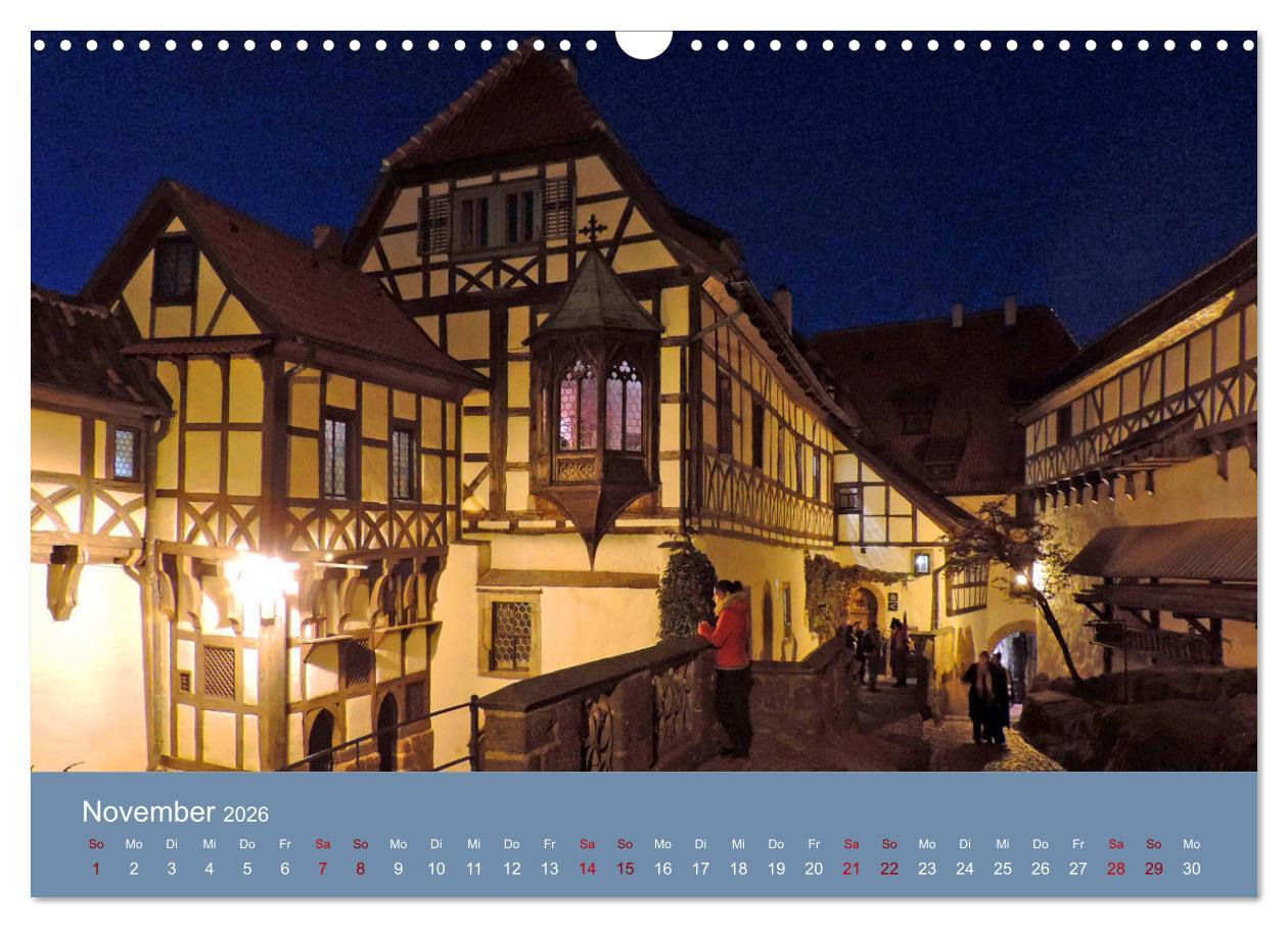 Beispielinhalt (Bild) Die Wartburg - Weltkulturerbe im Herzen Deutschlands (Wandkalender 2026 DIN A3 quer), CALVENDO Monatskalender