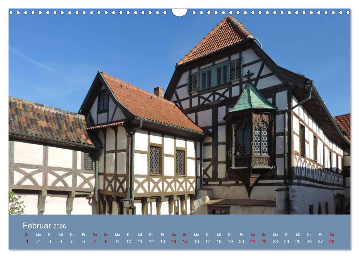 Beispielinhalt (Bild) Die Wartburg - Weltkulturerbe im Herzen Deutschlands (Wandkalender 2026 DIN A3 quer), CALVENDO Monatskalender