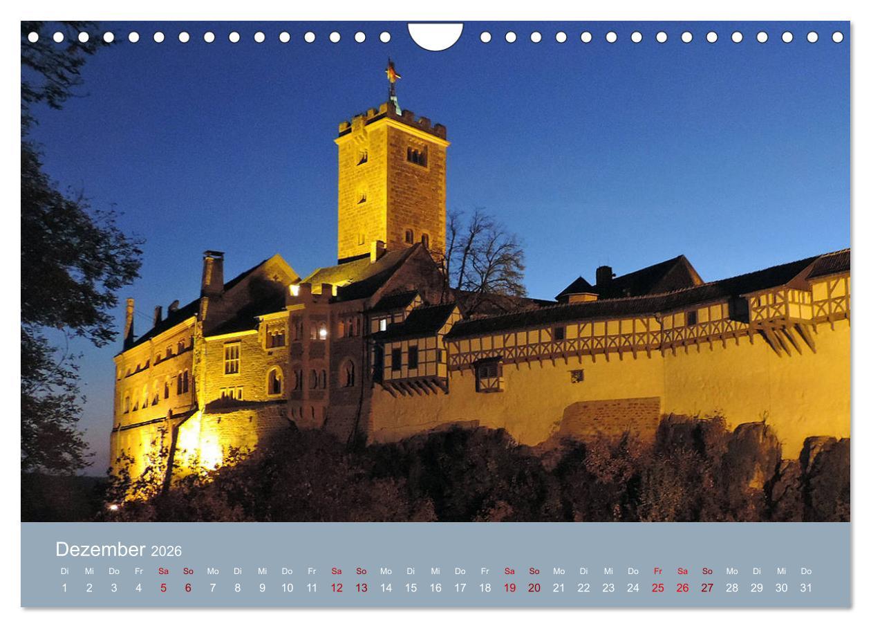 Beispielinhalt (Bild) Die Wartburg - Weltkulturerbe im Herzen Deutschlands (Wandkalender 2026 DIN A4 quer), CALVENDO Monatskalender