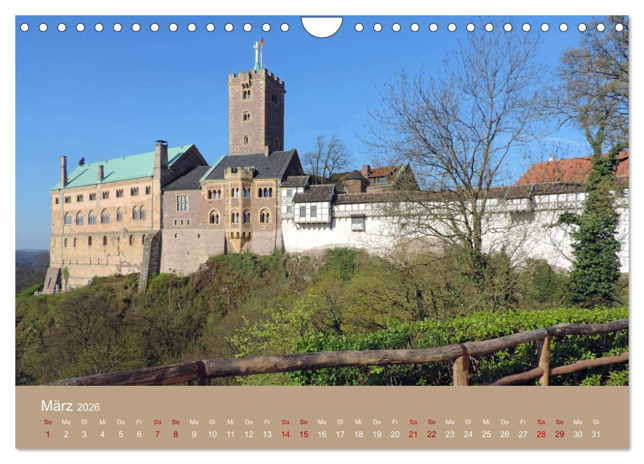 Beispielinhalt (Bild) Die Wartburg - Weltkulturerbe im Herzen Deutschlands (Wandkalender 2026 DIN A4 quer), CALVENDO Monatskalender
