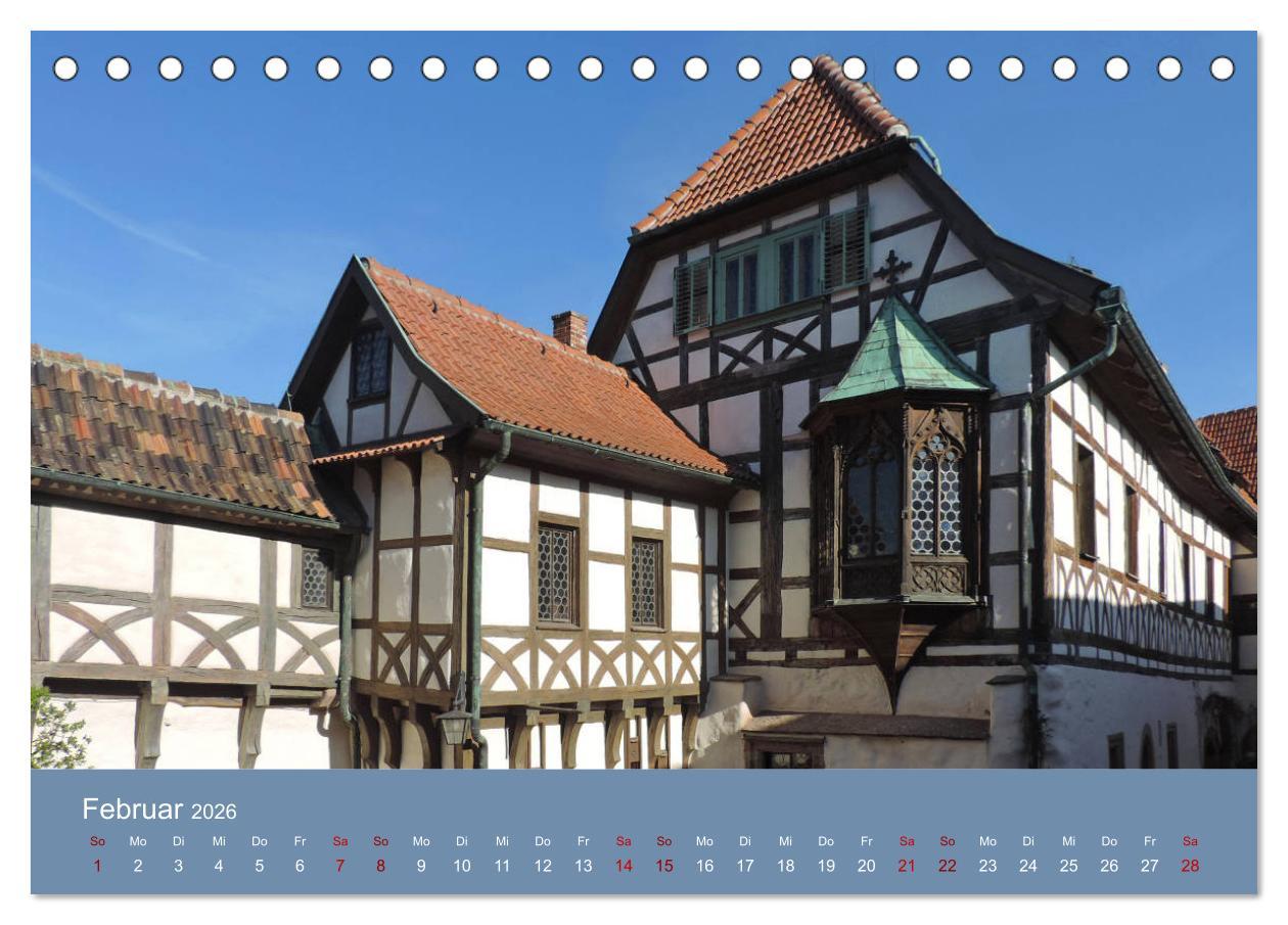 Beispielinhalt (Bild) Die Wartburg - Weltkulturerbe im Herzen Deutschlands (Tischkalender 2026 DIN A5 quer), CALVENDO Monatskalender