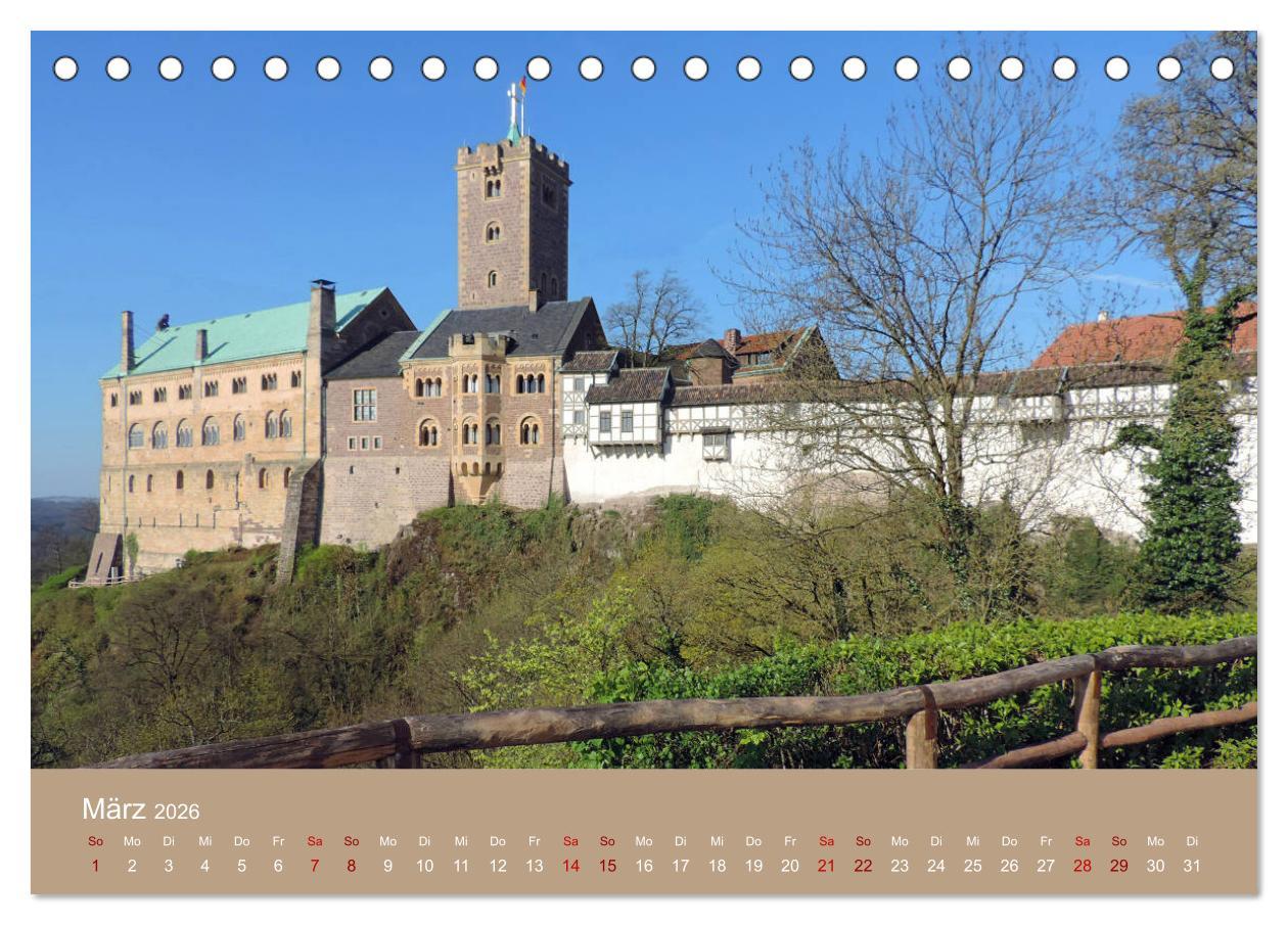 Beispielinhalt (Bild) Die Wartburg - Weltkulturerbe im Herzen Deutschlands (Tischkalender 2026 DIN A5 quer), CALVENDO Monatskalender