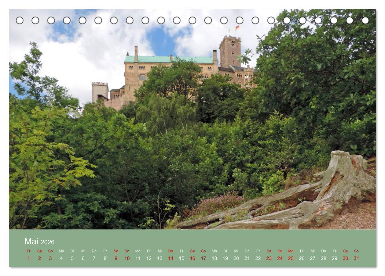 Beispielinhalt (Bild) Die Wartburg - Weltkulturerbe im Herzen Deutschlands (Tischkalender 2026 DIN A5 quer), CALVENDO Monatskalender