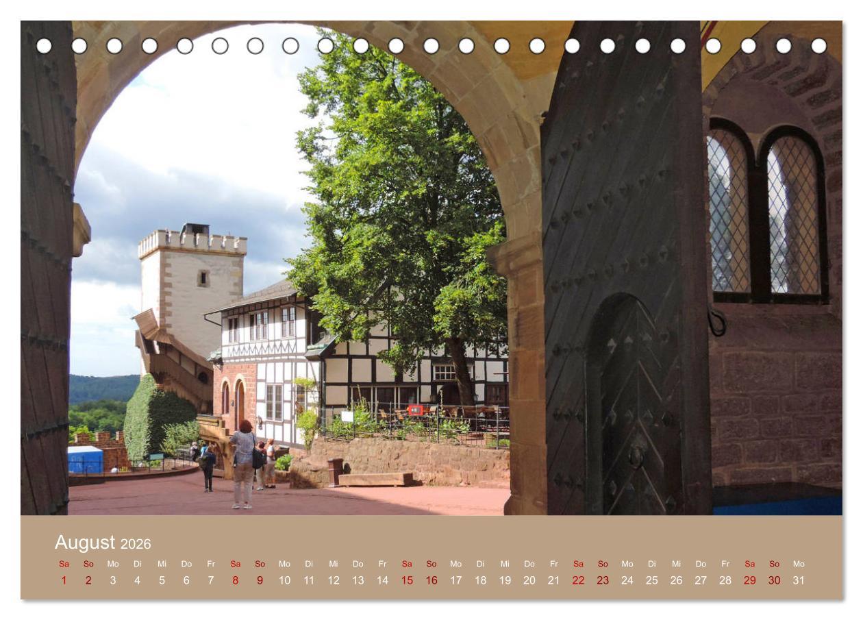 Beispielinhalt (Bild) Die Wartburg - Weltkulturerbe im Herzen Deutschlands (Tischkalender 2026 DIN A5 quer), CALVENDO Monatskalender