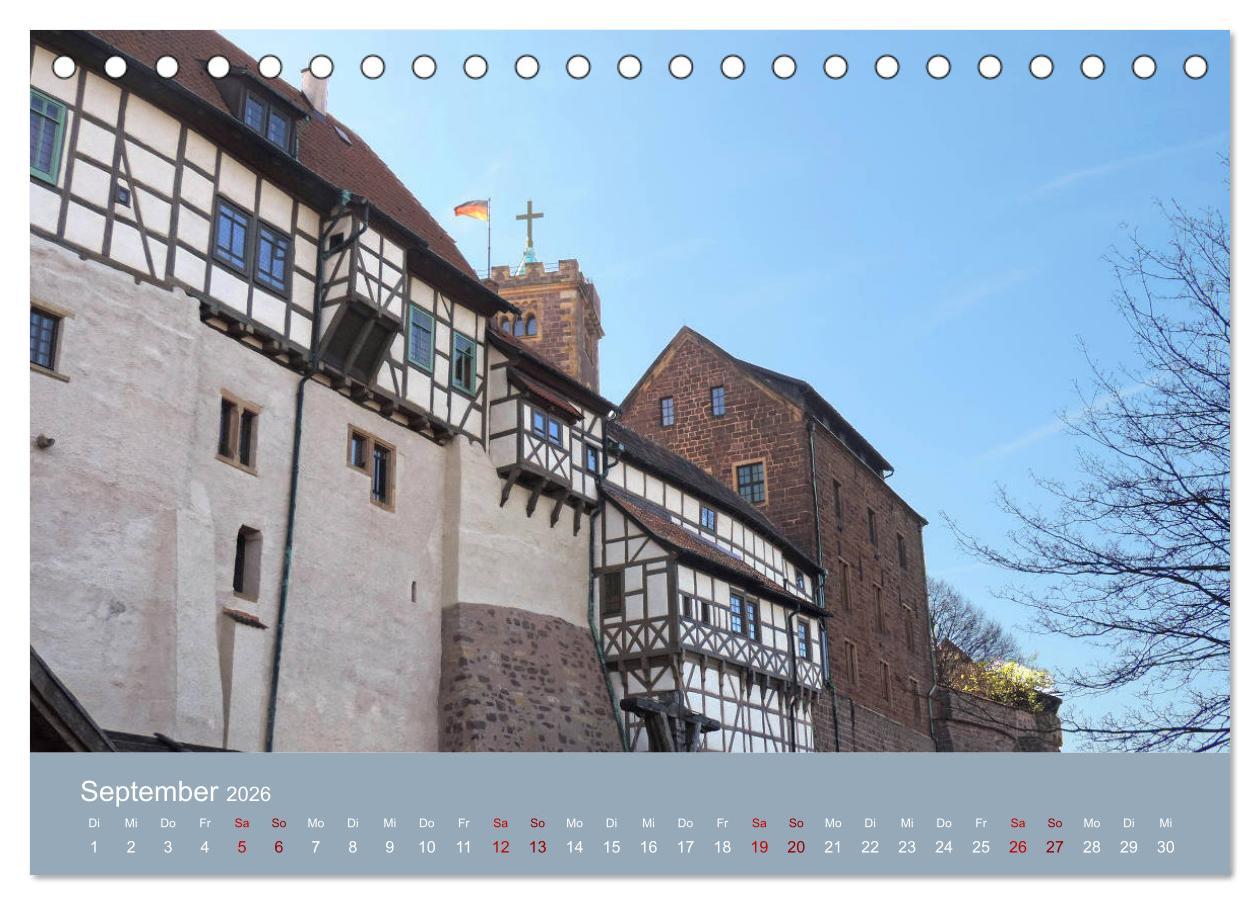Beispielinhalt (Bild) Die Wartburg - Weltkulturerbe im Herzen Deutschlands (Tischkalender 2026 DIN A5 quer), CALVENDO Monatskalender