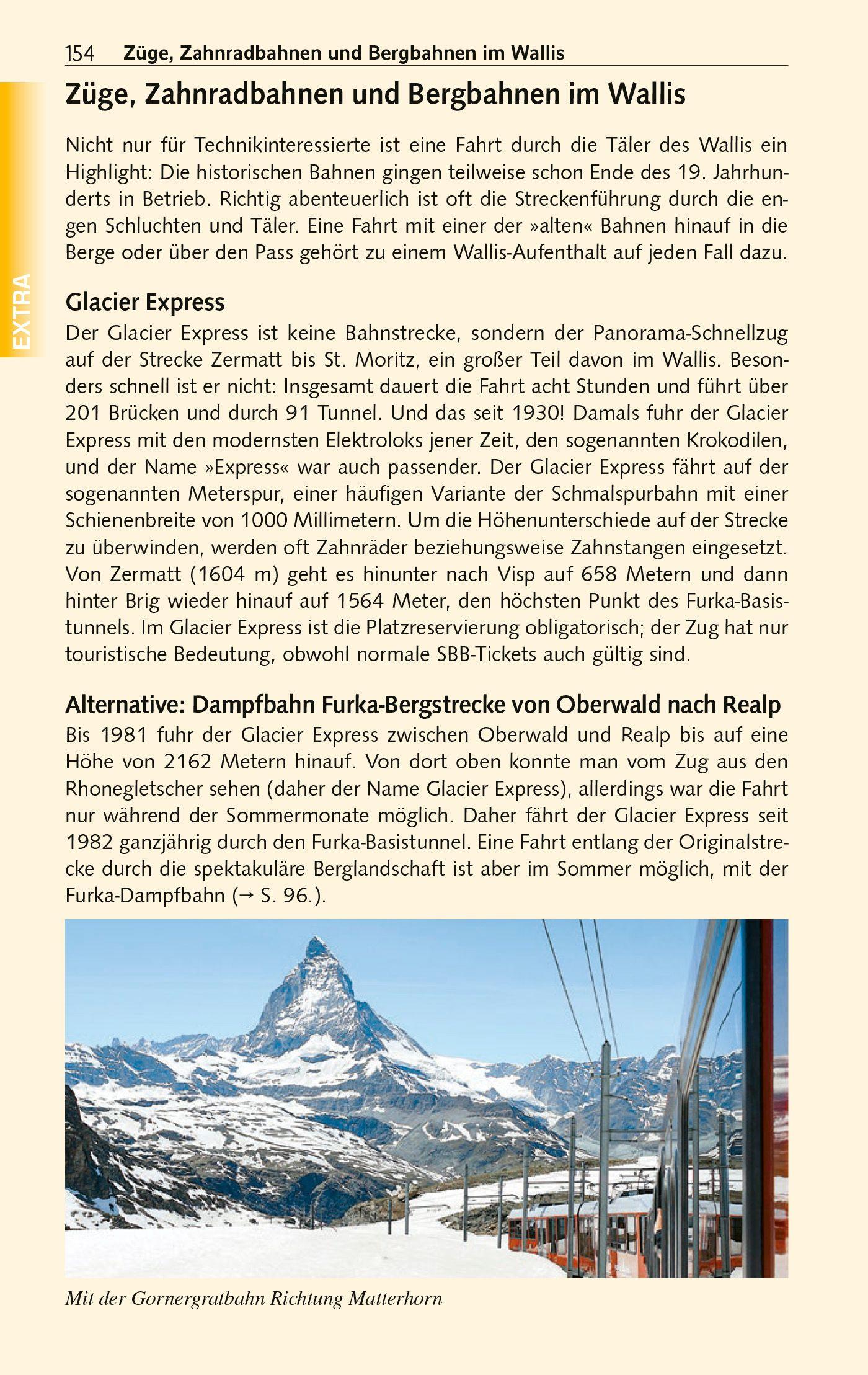 Beispielinhalt (Bild) TRESCHER Reiseführer Wallis