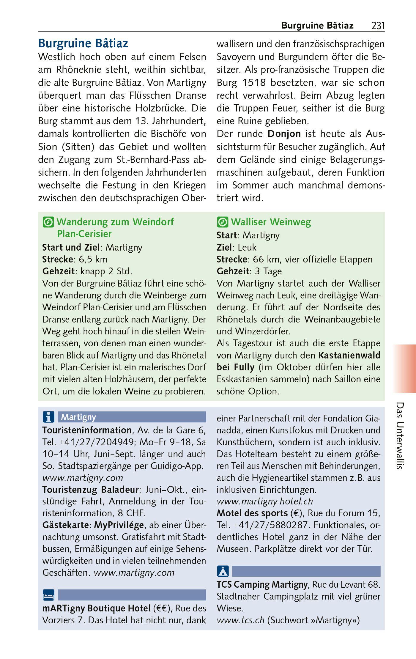 Beispielinhalt (Bild) TRESCHER Reiseführer Wallis