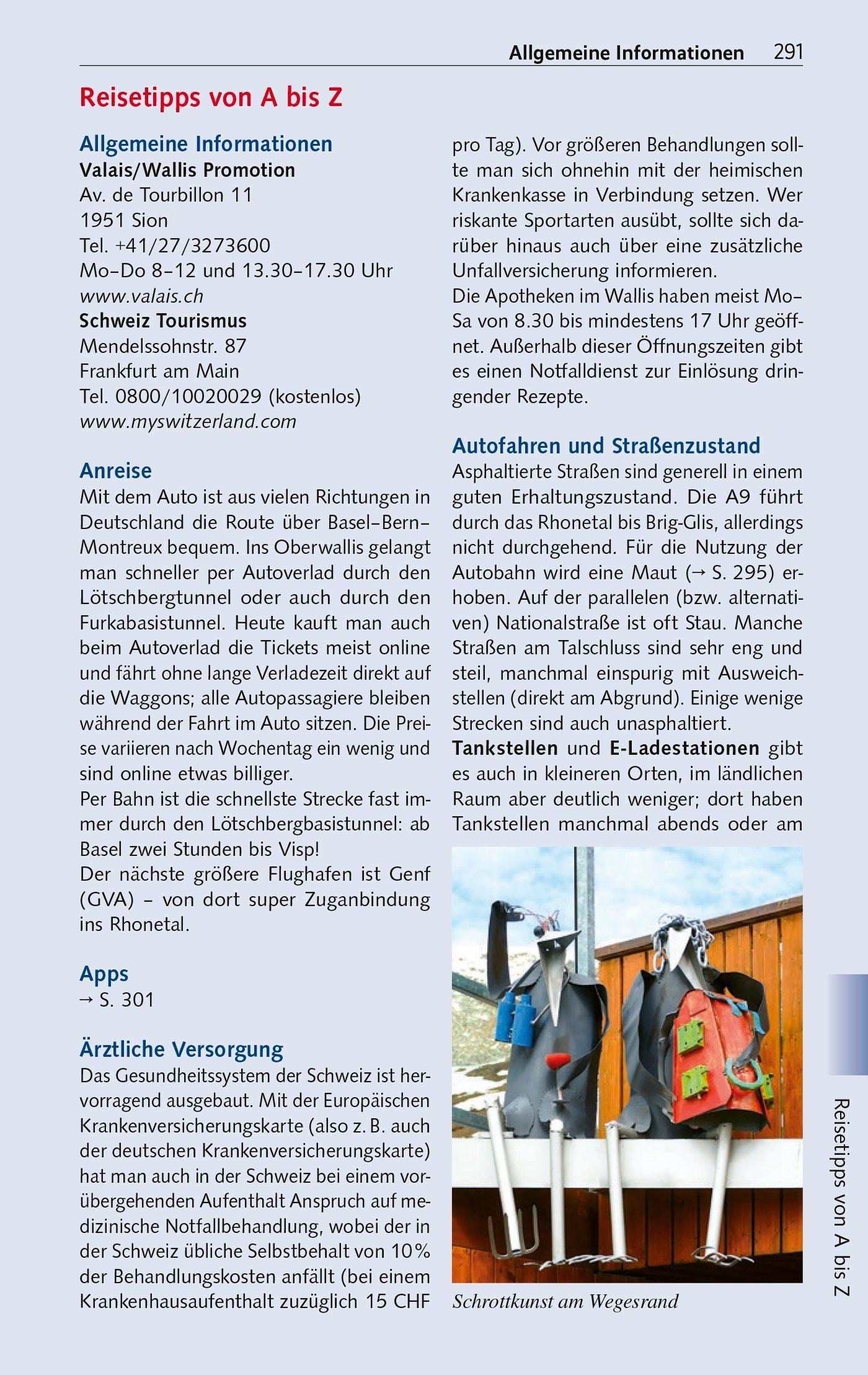 Beispielinhalt (Bild) TRESCHER Reiseführer Wallis