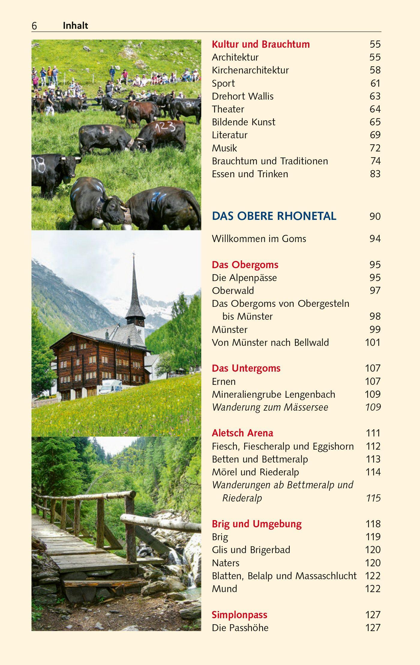 Beispielinhalt (Bild) TRESCHER Reiseführer Wallis