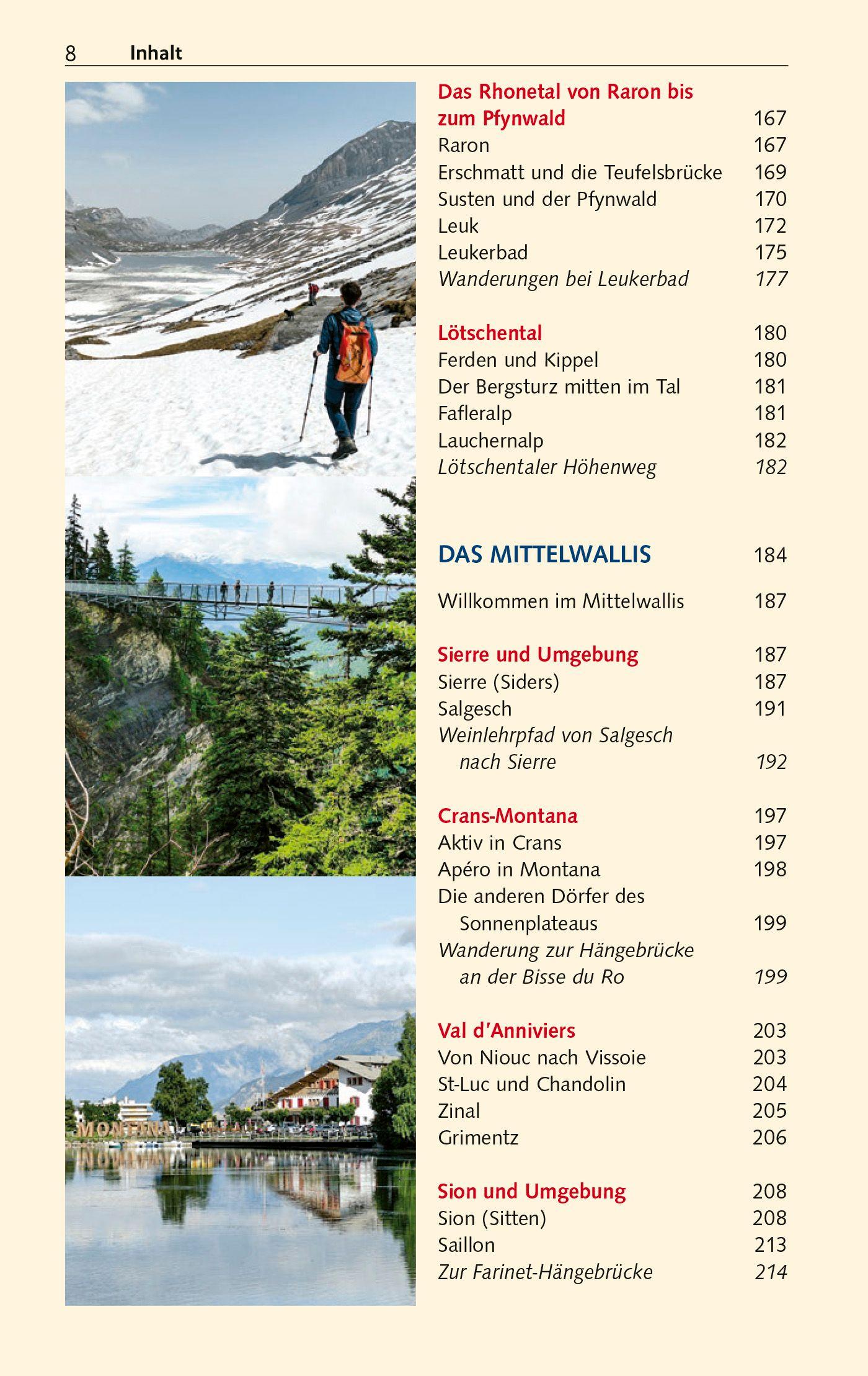 Beispielinhalt (Bild) TRESCHER Reiseführer Wallis