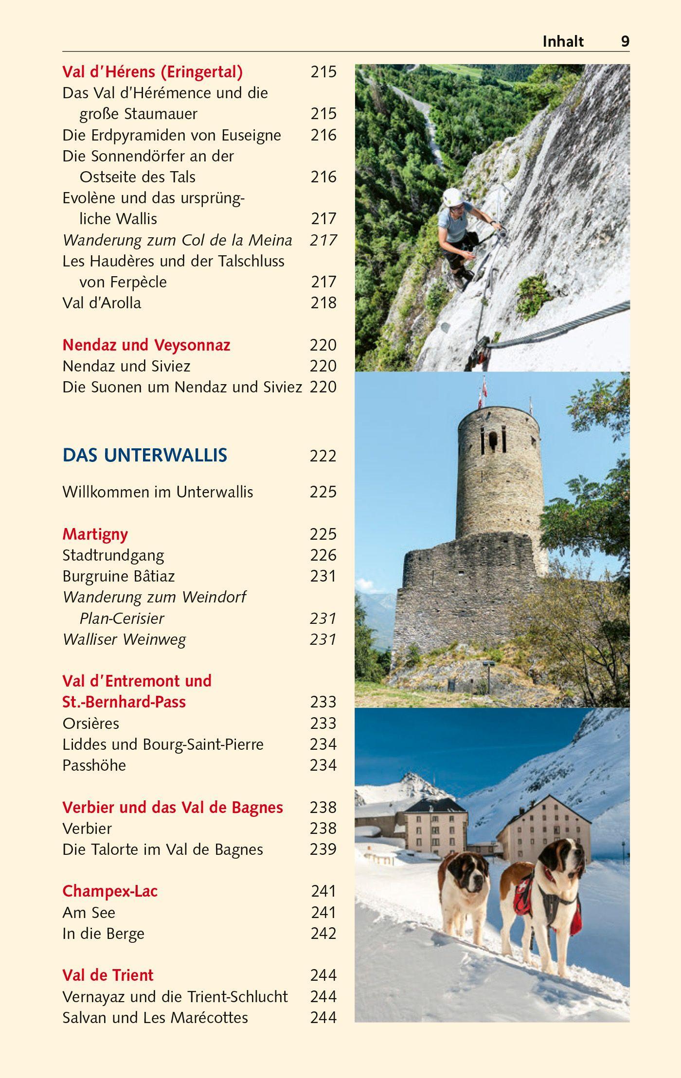 Beispielinhalt (Bild) TRESCHER Reiseführer Wallis