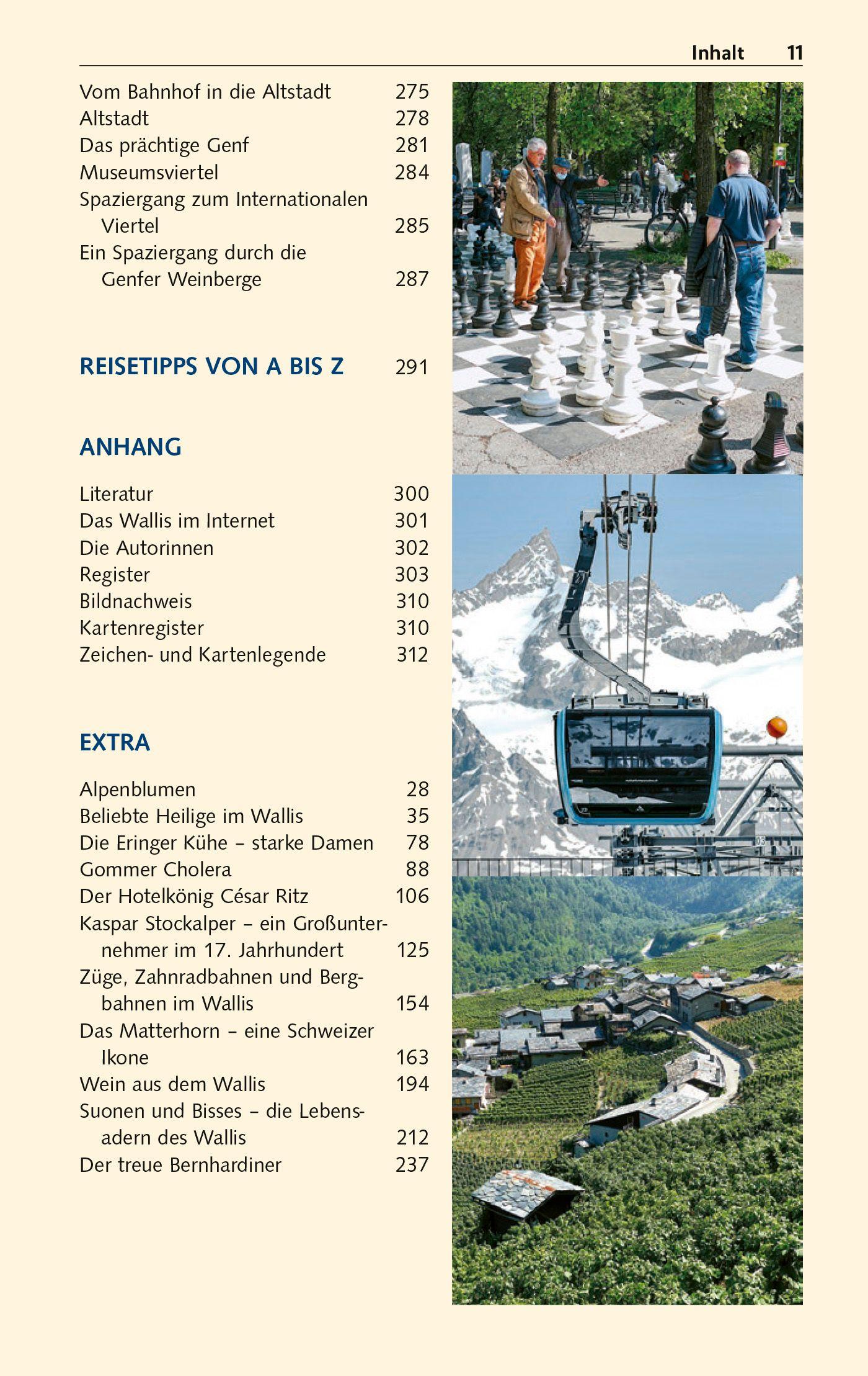 Beispielinhalt (Bild) TRESCHER Reiseführer Wallis