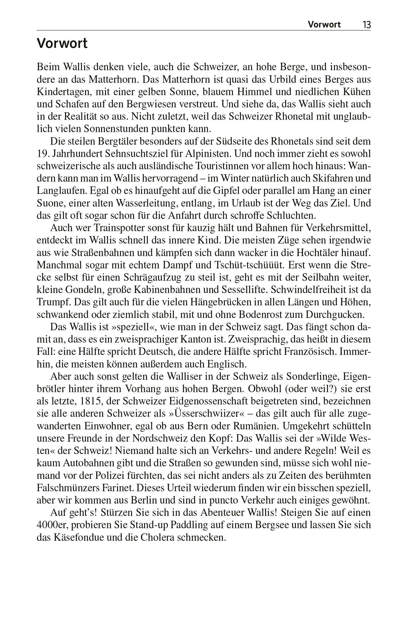 Beispielinhalt (Bild) TRESCHER Reiseführer Wallis