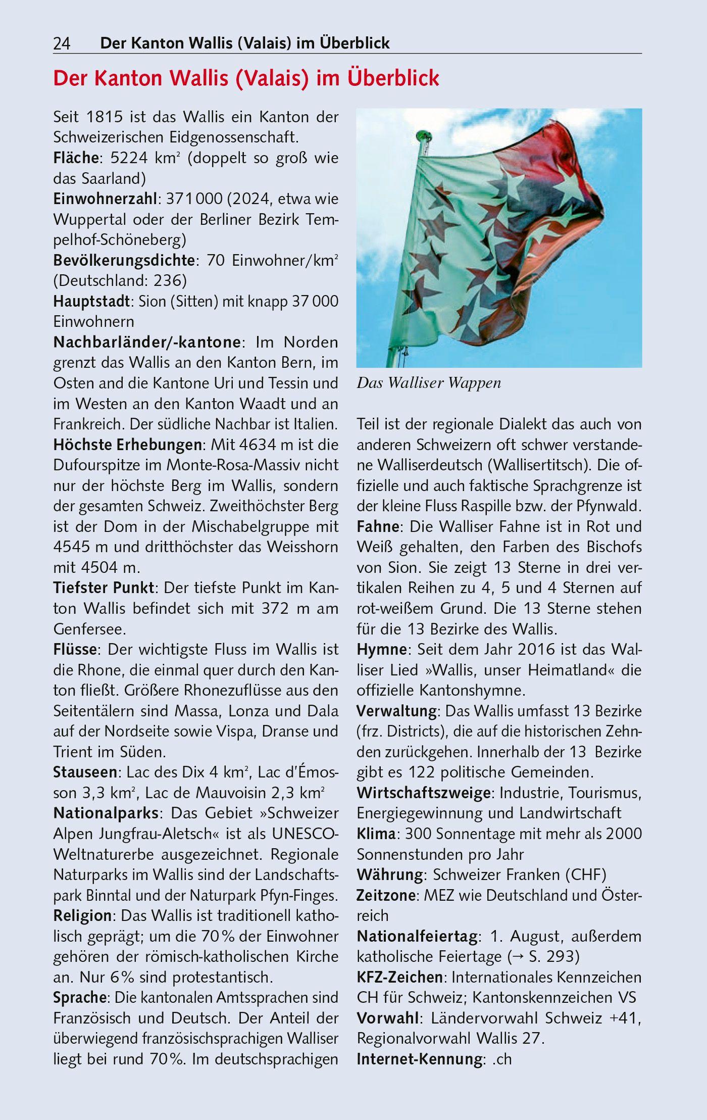 Beispielinhalt (Bild) TRESCHER Reiseführer Wallis