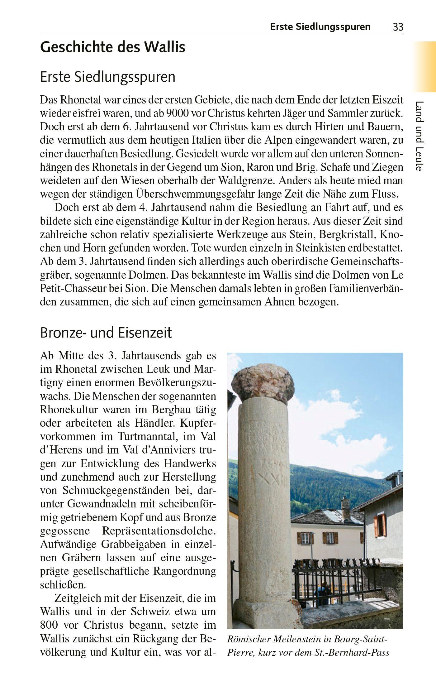 Beispielinhalt (Bild) TRESCHER Reiseführer Wallis