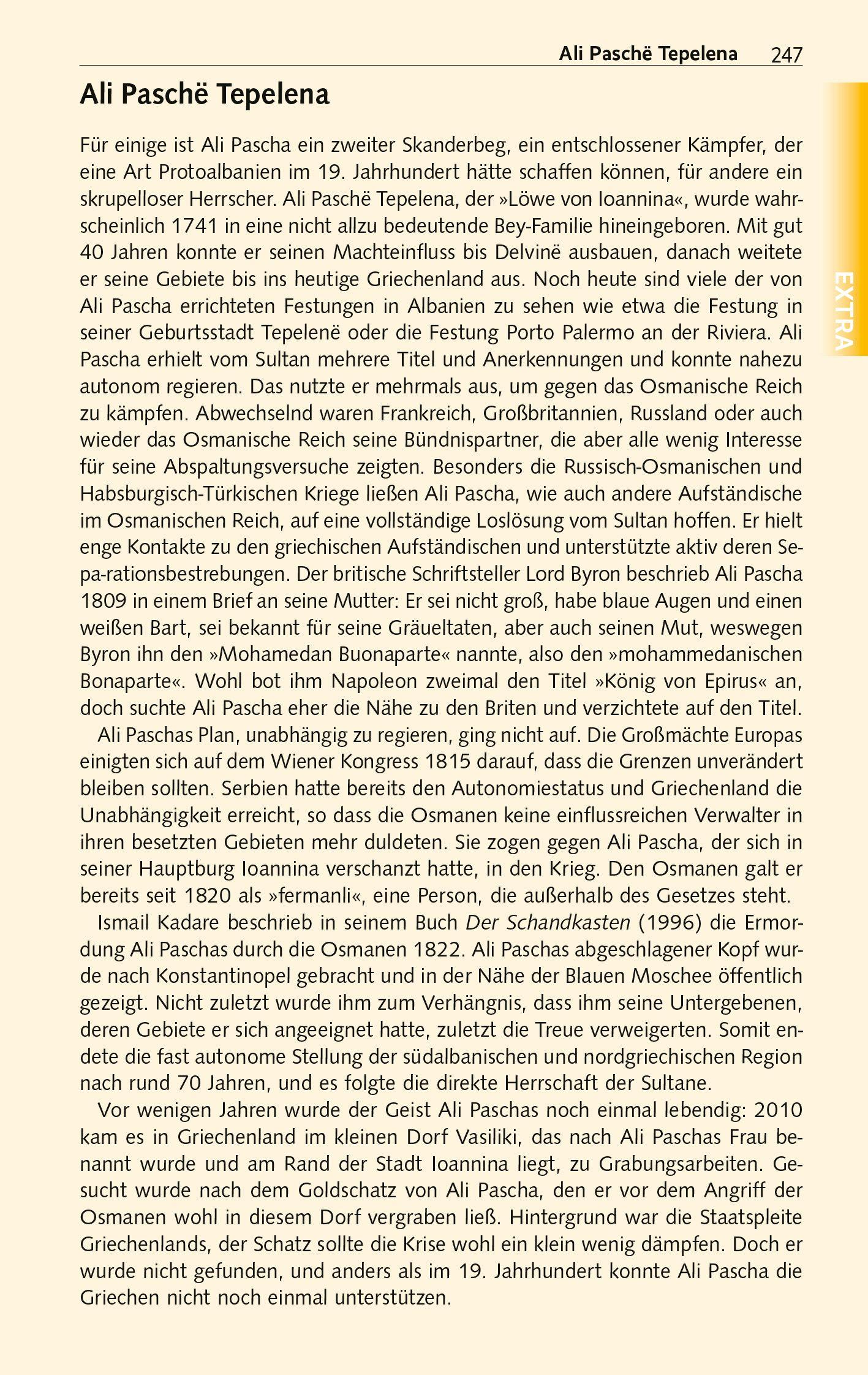 Beispielinhalt (Bild) TRESCHER Reiseführer Albanien