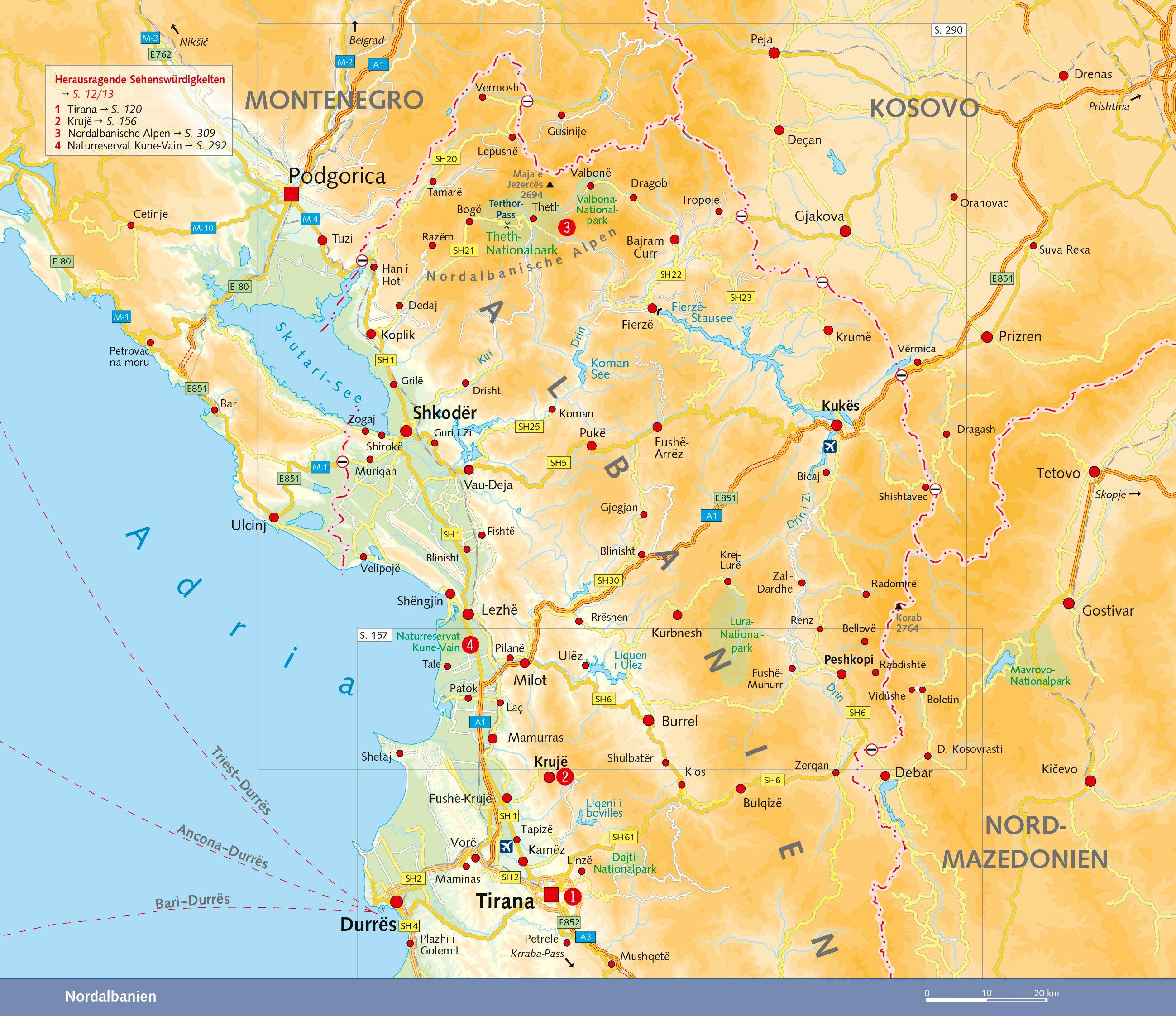 Beispielinhalt (Bild) TRESCHER Reiseführer Albanien