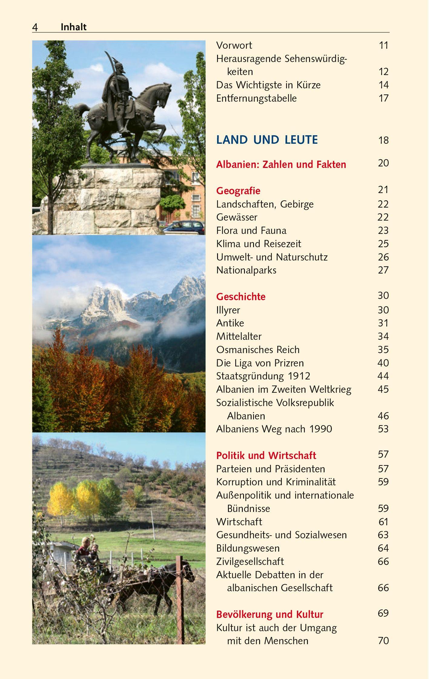 Beispielinhalt (Bild) TRESCHER Reiseführer Albanien