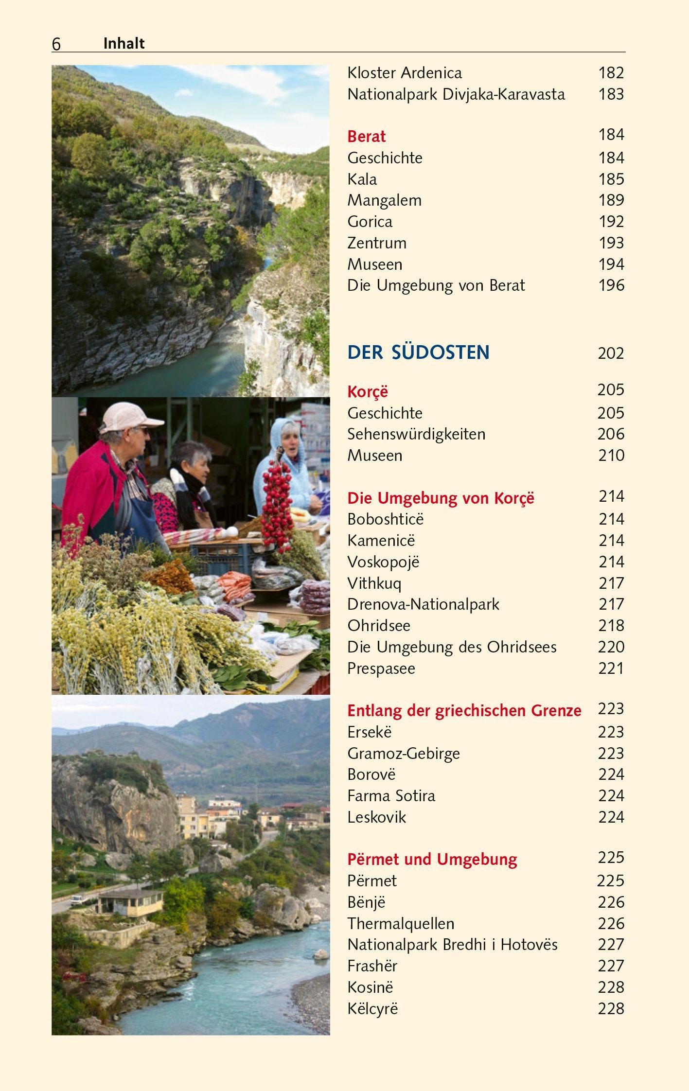 Beispielinhalt (Bild) TRESCHER Reiseführer Albanien