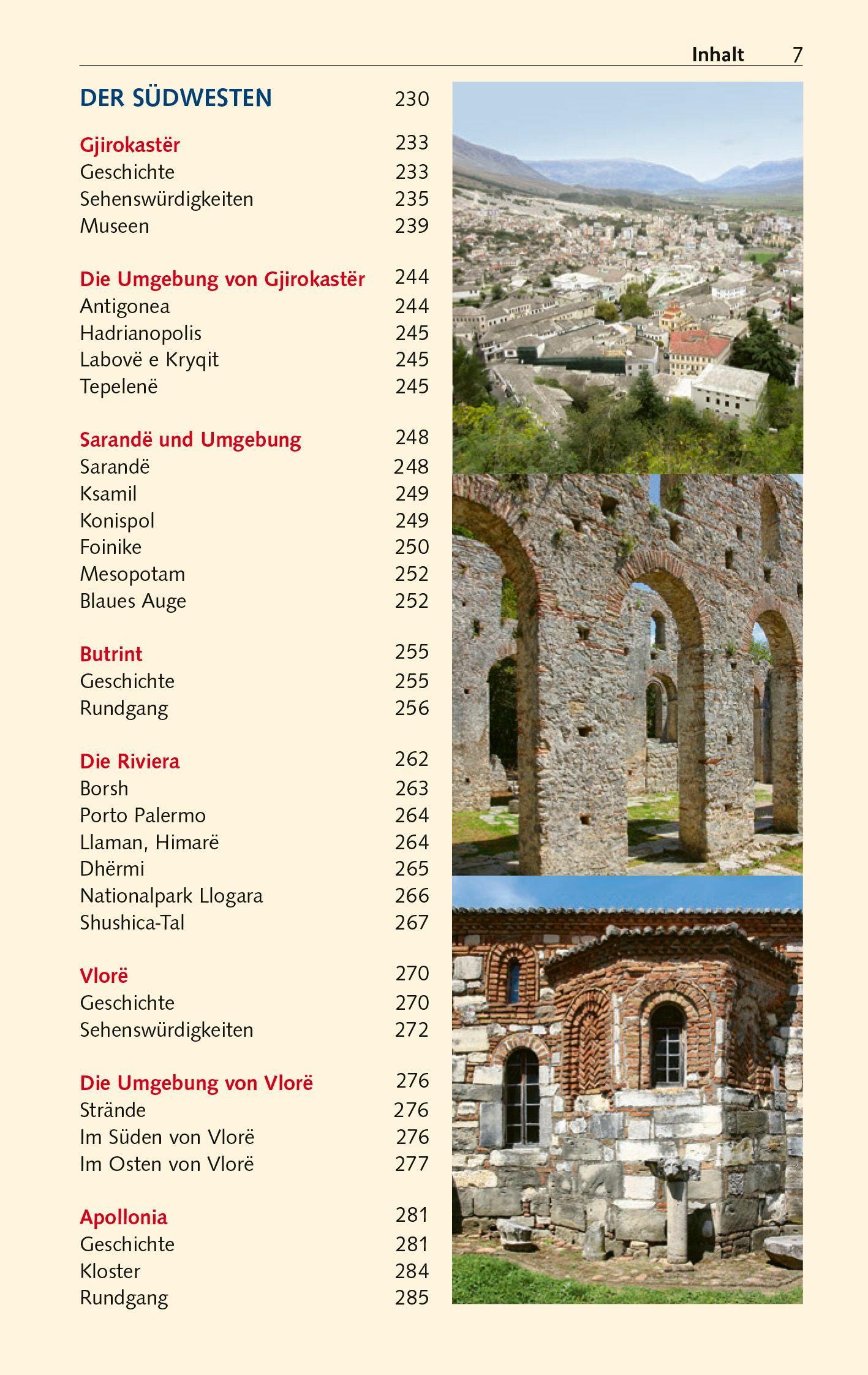 Beispielinhalt (Bild) TRESCHER Reiseführer Albanien