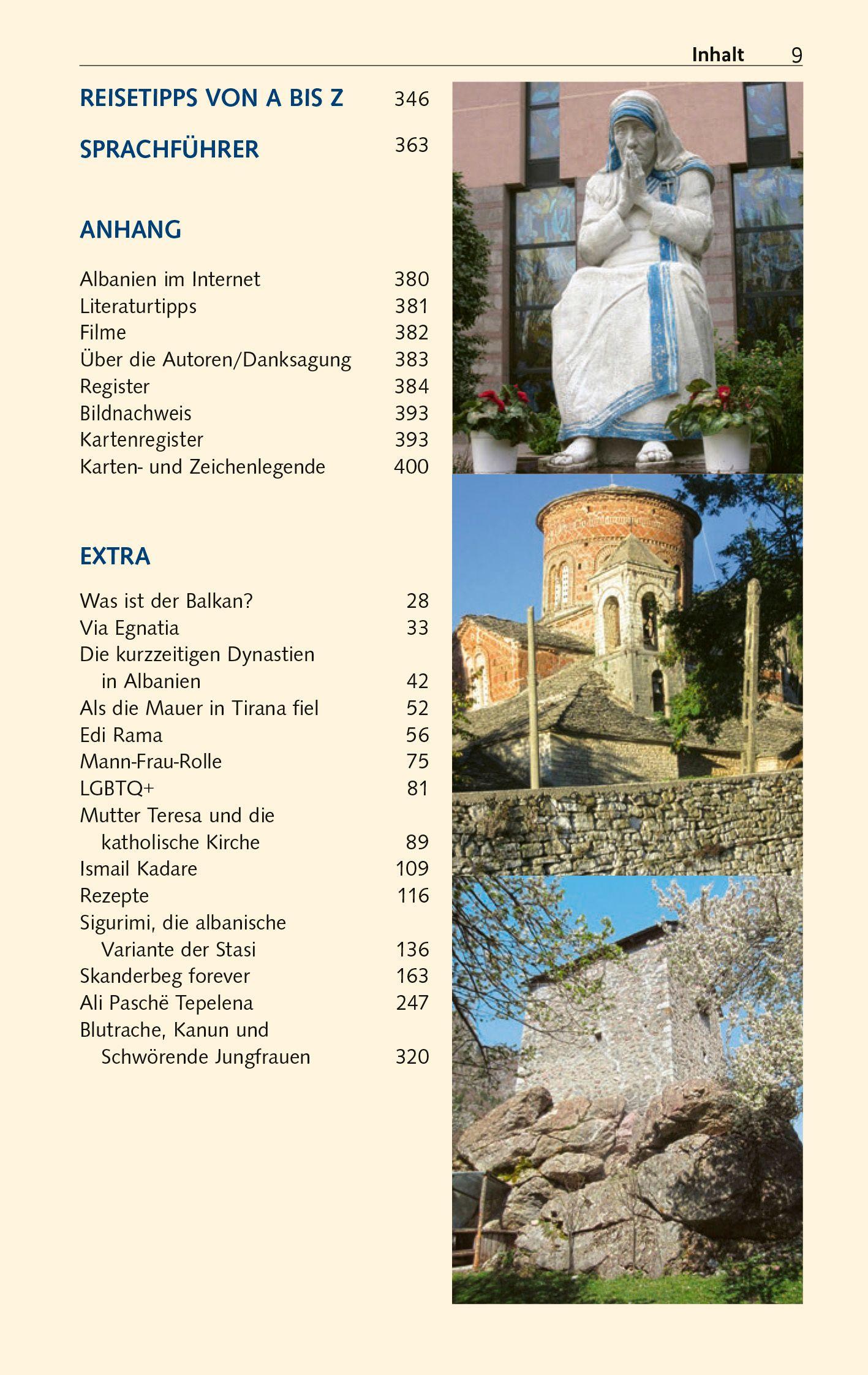 Beispielinhalt (Bild) TRESCHER Reiseführer Albanien