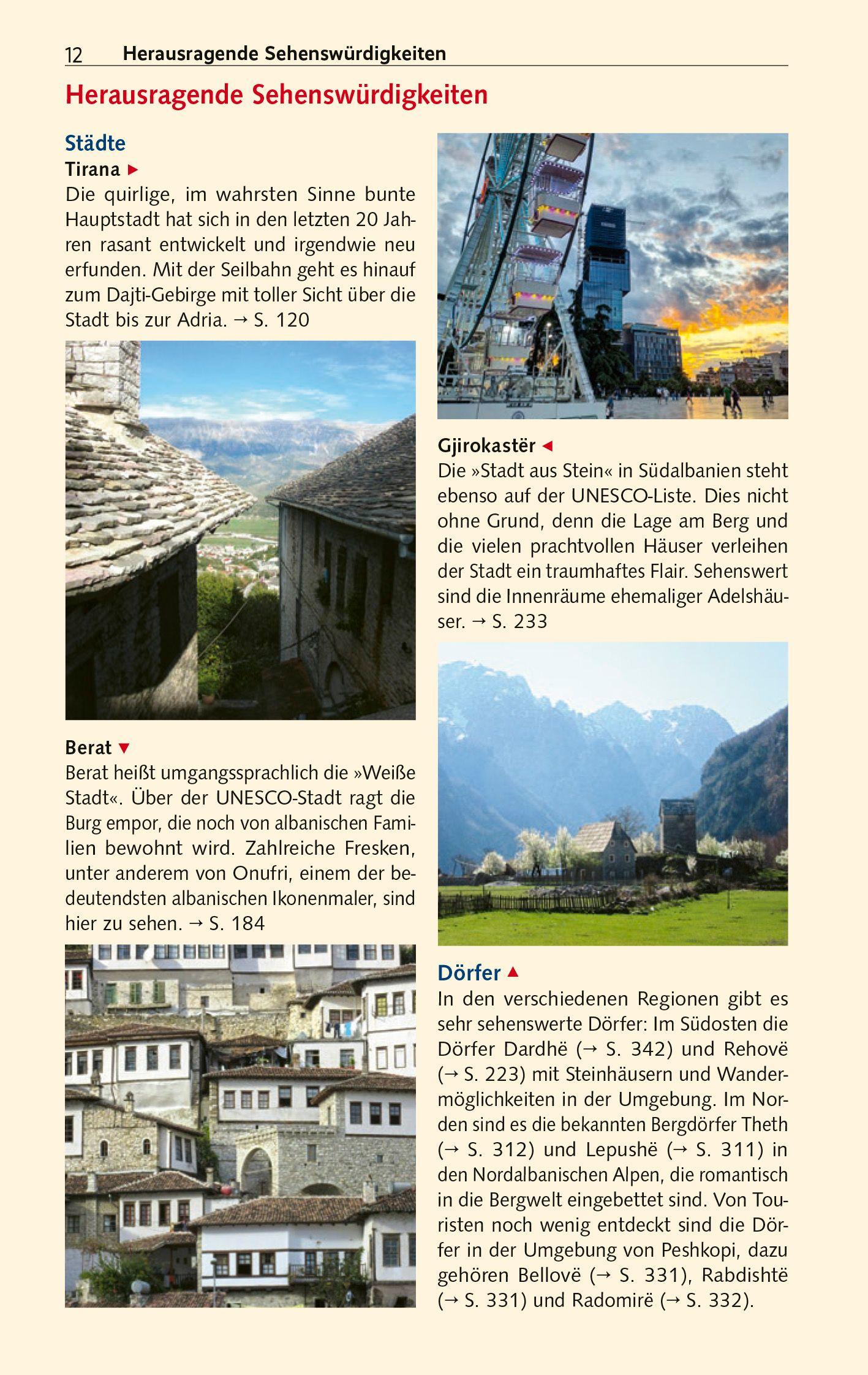 Beispielinhalt (Bild) TRESCHER Reiseführer Albanien