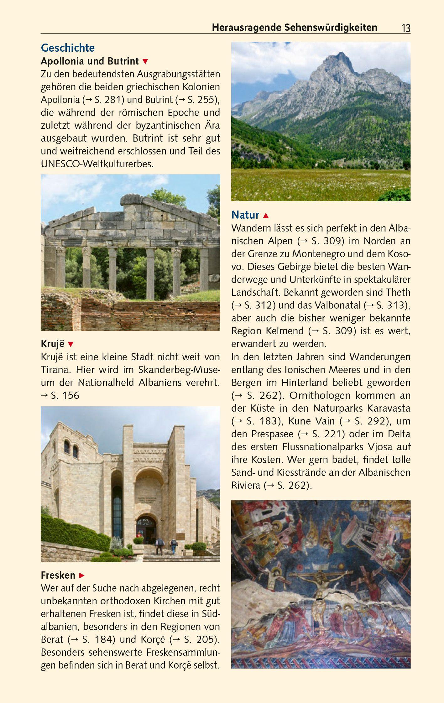 Beispielinhalt (Bild) TRESCHER Reiseführer Albanien