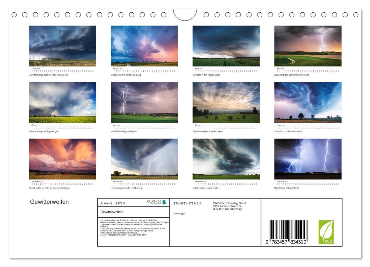 Beispielinhalt (Bild) Gewitterwelten (Wandkalender 2026 DIN A4 quer), CALVENDO Monatskalender