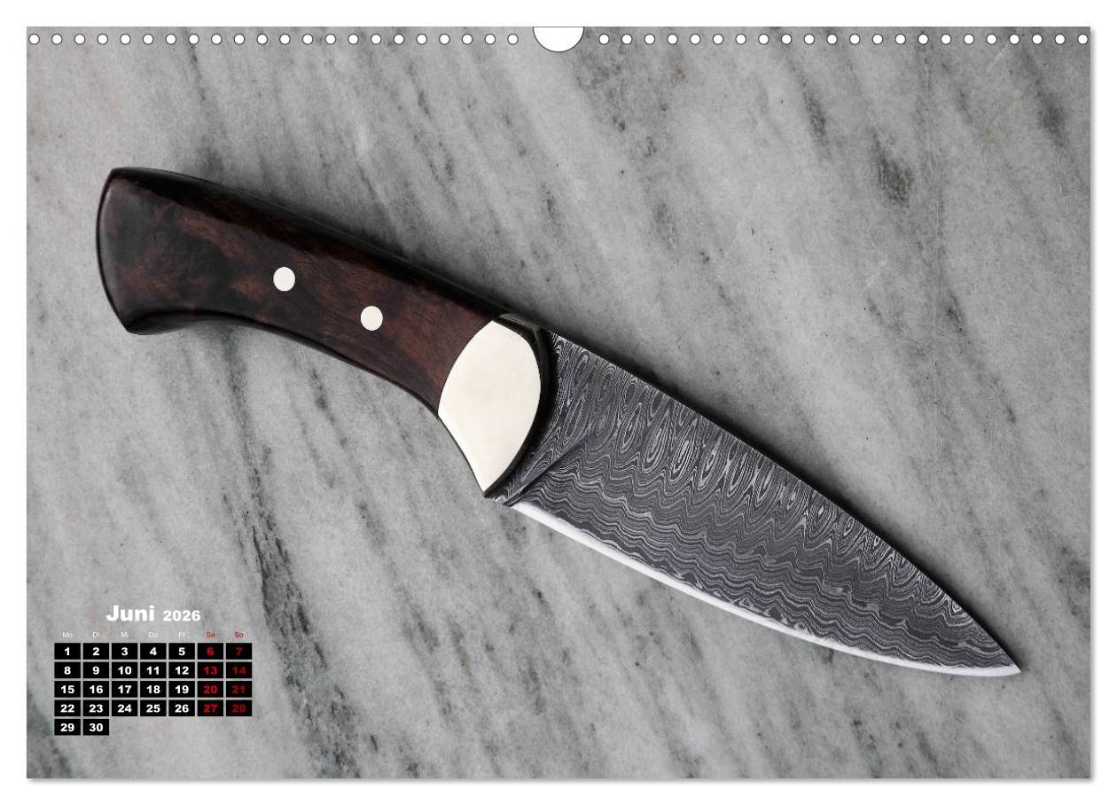 Beispielinhalt (Bild) Messer - Leidenschaft in Stahl (Wandkalender 2026 DIN A3 quer), CALVENDO Monatskalender