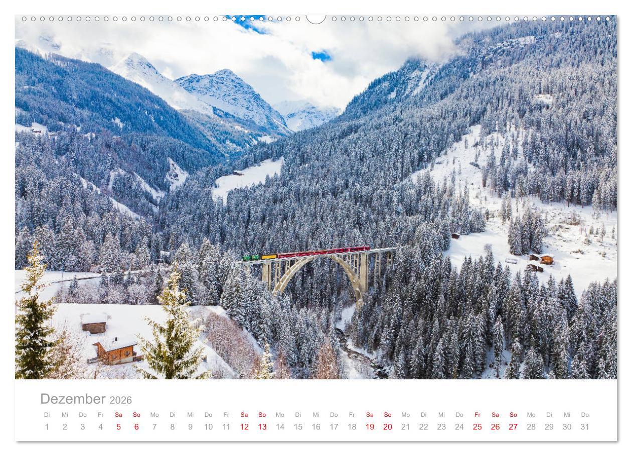 Beispielinhalt (Bild) TRAUMZIELE DER SCHWEIZ Impressionen (hochwertiger Premium Wandkalender 2026 DIN A2 quer), Kunstdruck in Hochglanz