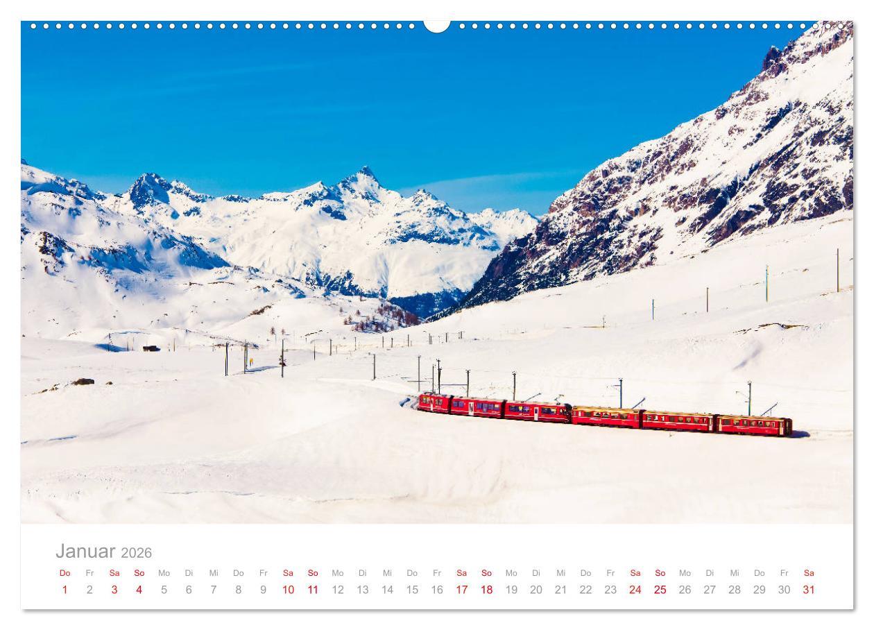 Beispielinhalt (Bild) TRAUMZIELE DER SCHWEIZ Impressionen (hochwertiger Premium Wandkalender 2026 DIN A2 quer), Kunstdruck in Hochglanz