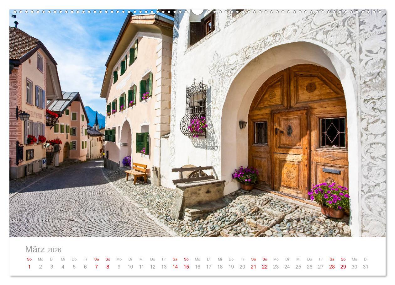 Beispielinhalt (Bild) TRAUMZIELE DER SCHWEIZ Impressionen (hochwertiger Premium Wandkalender 2026 DIN A2 quer), Kunstdruck in Hochglanz