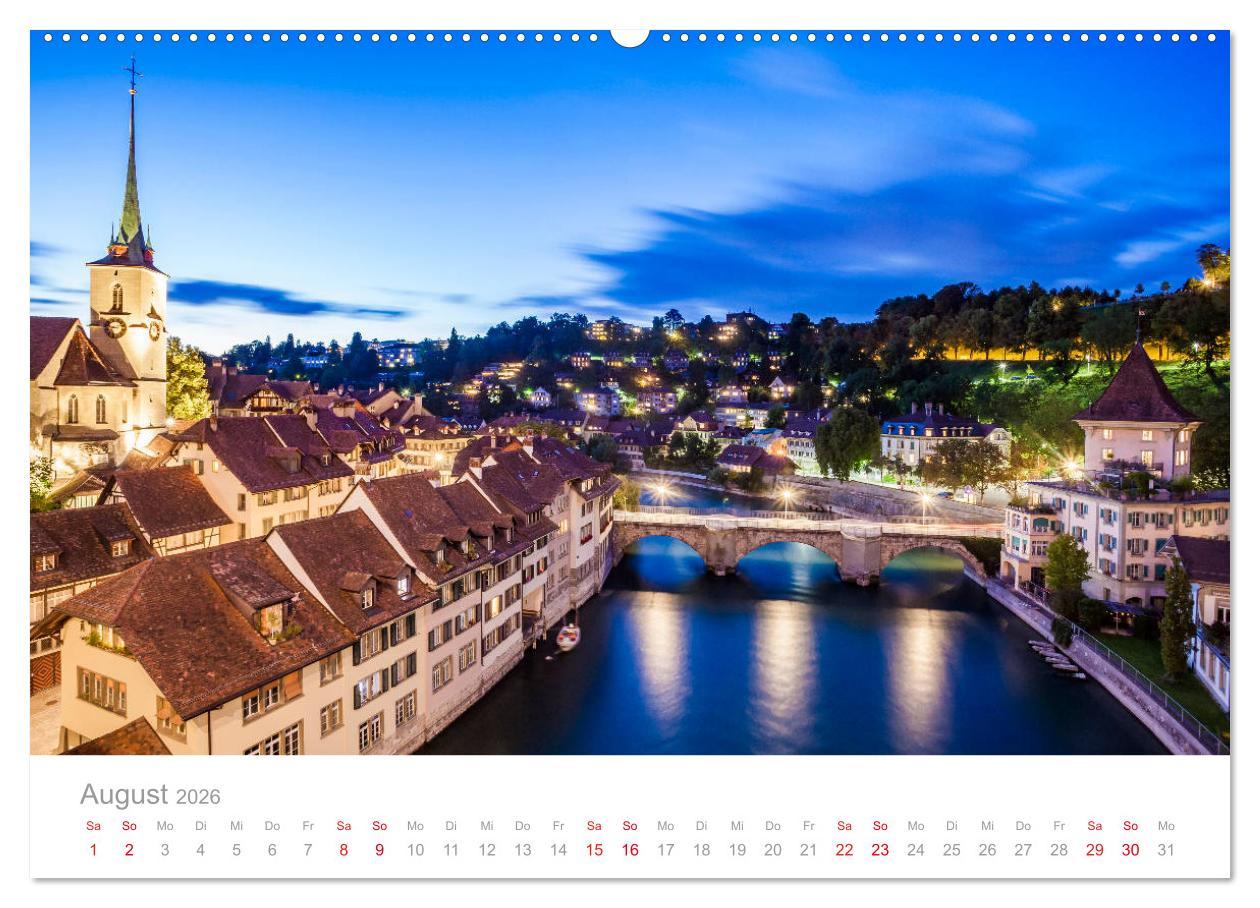 Beispielinhalt (Bild) TRAUMZIELE DER SCHWEIZ Impressionen (hochwertiger Premium Wandkalender 2026 DIN A2 quer), Kunstdruck in Hochglanz