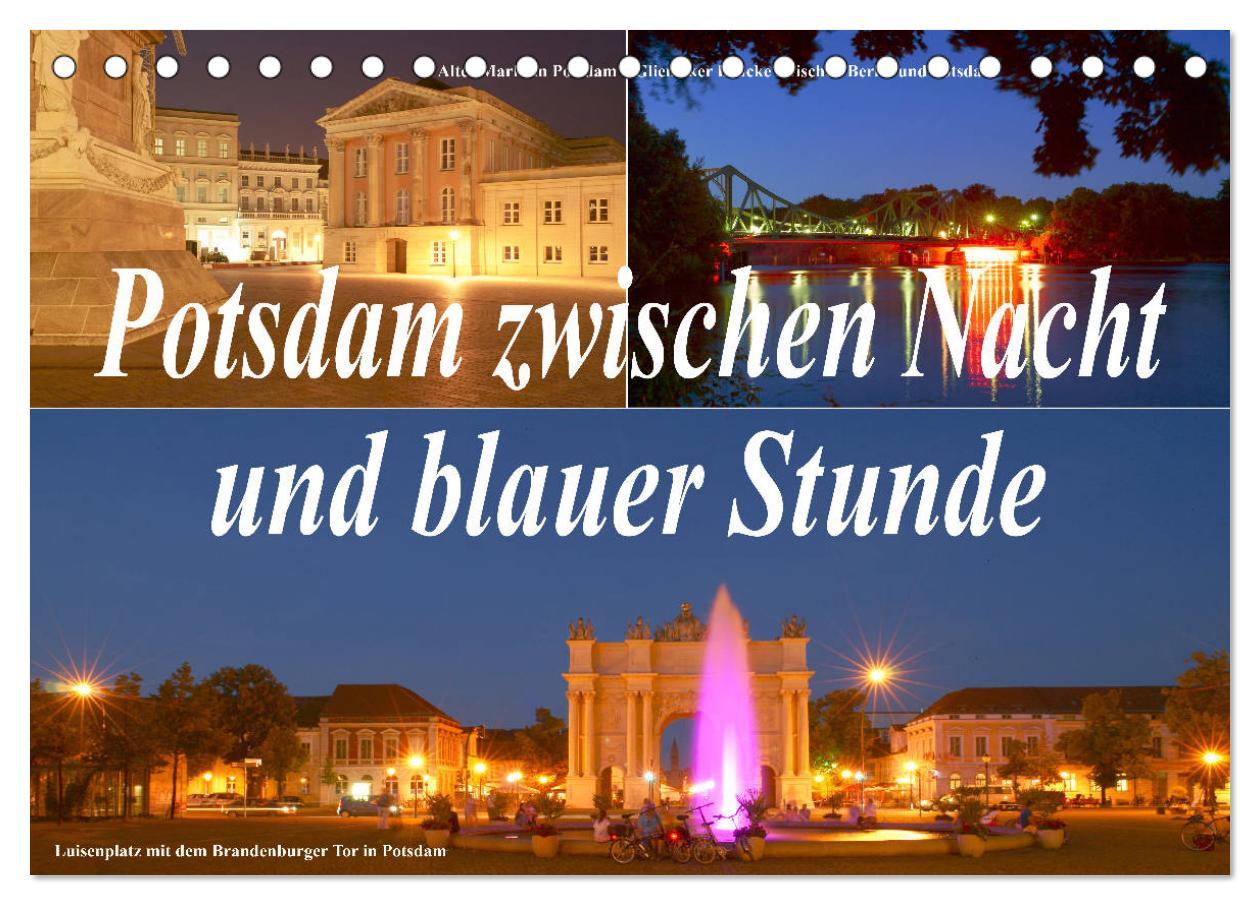 Vorderes Coverbild Potsdam zwischen Nacht und blauer Stunde (Tischkalender 2026 DIN A5 quer), CALVENDO Monatskalender