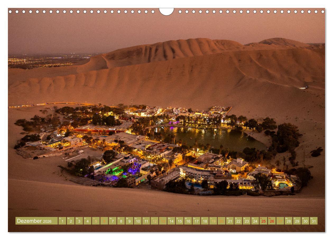 Beispielinhalt (Bild) Peru - Bunte Vielfalt von Machu Picchu bis zur Atacama Wüste (Wandkalender 2026 DIN A3 quer), CALVENDO Monatskalender