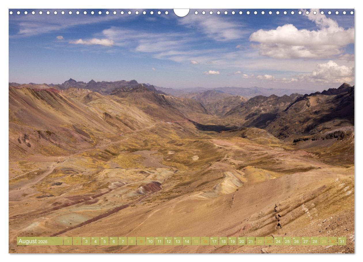 Beispielinhalt (Bild) Peru - Bunte Vielfalt von Machu Picchu bis zur Atacama Wüste (Wandkalender 2026 DIN A3 quer), CALVENDO Monatskalender