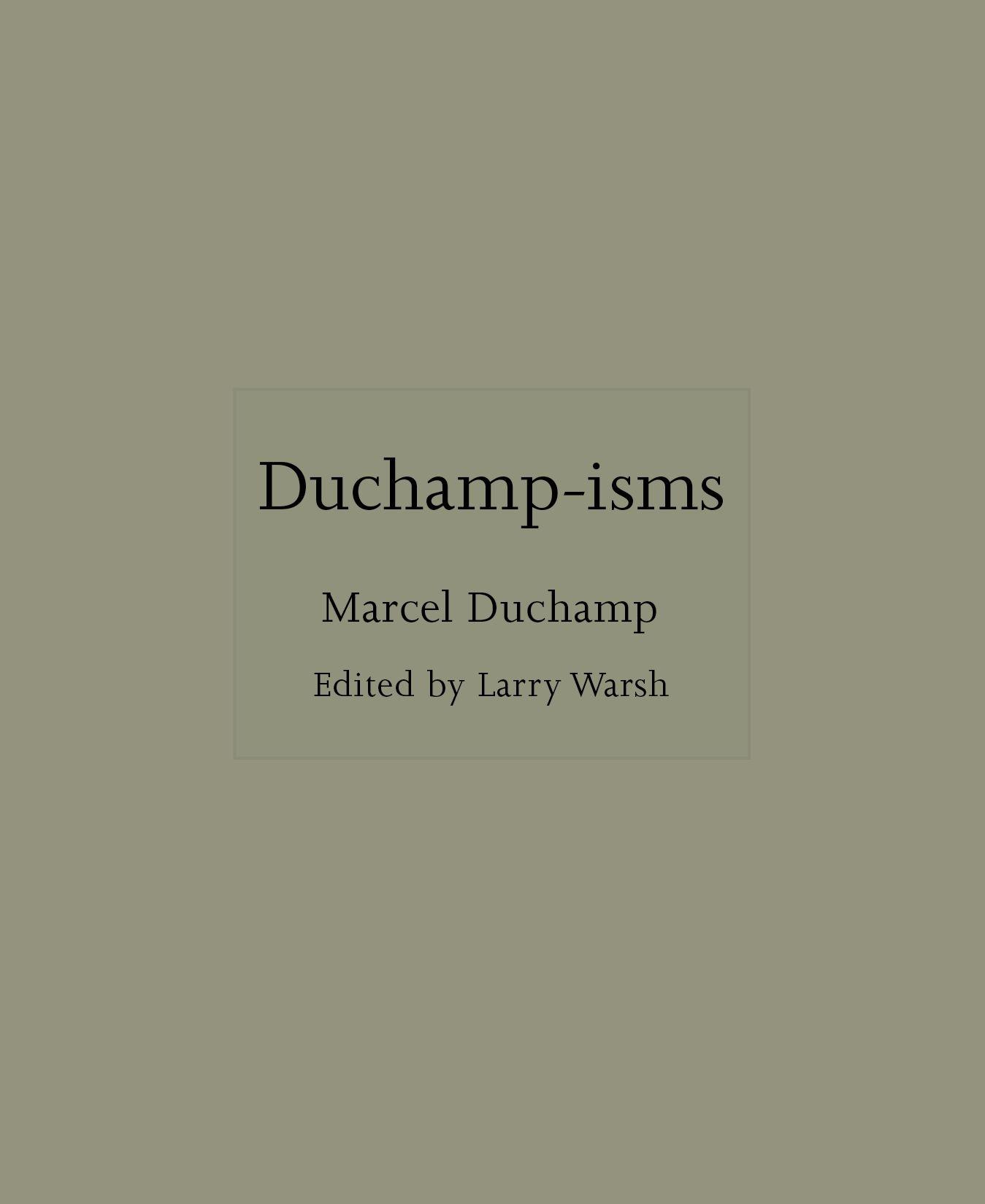 Vorderes Coverbild Duchamp-Isms